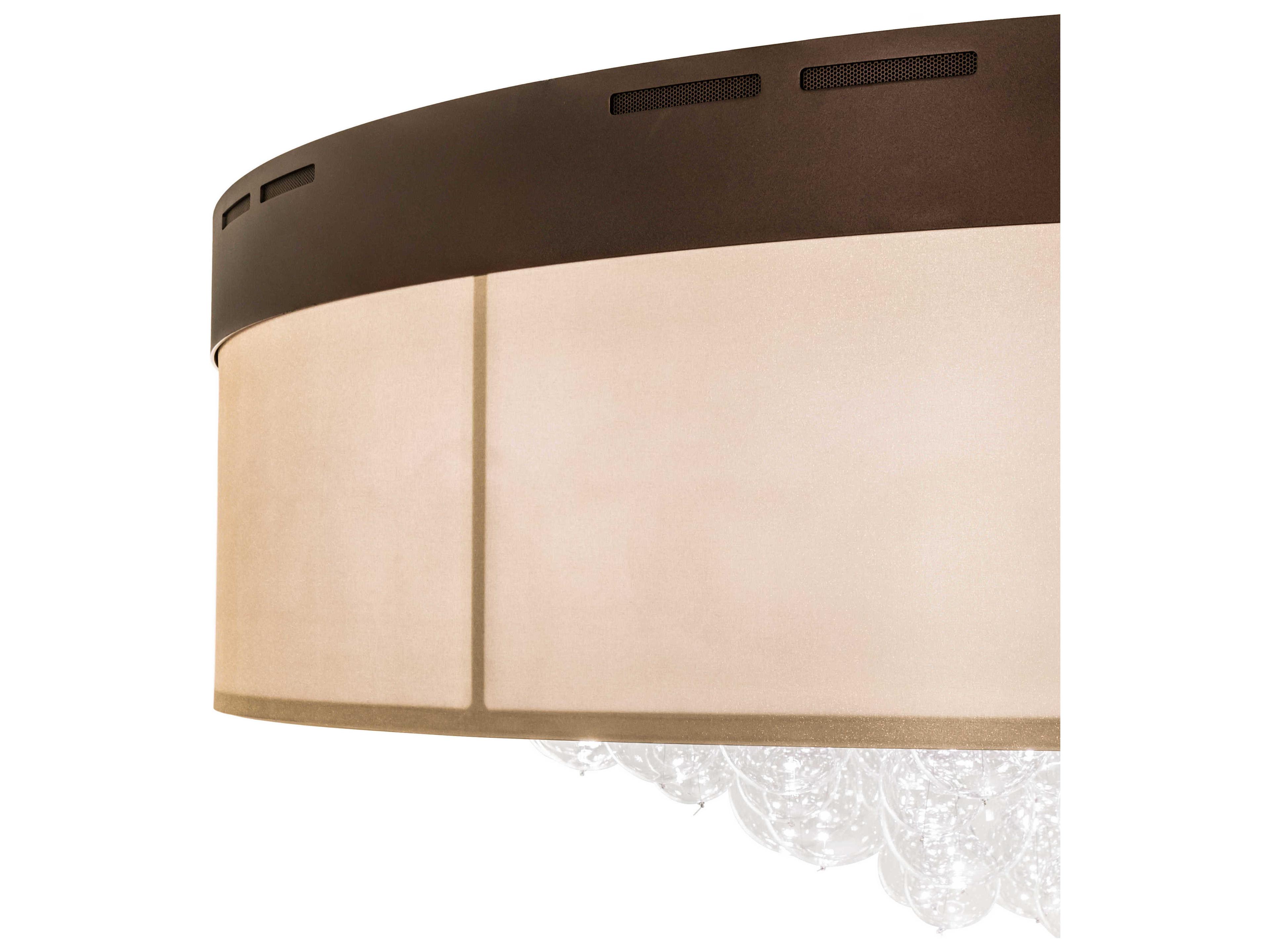 Meyda Cilindro 22-Light Mahogany Bronze Brown Glass LED Drum Flush Mount