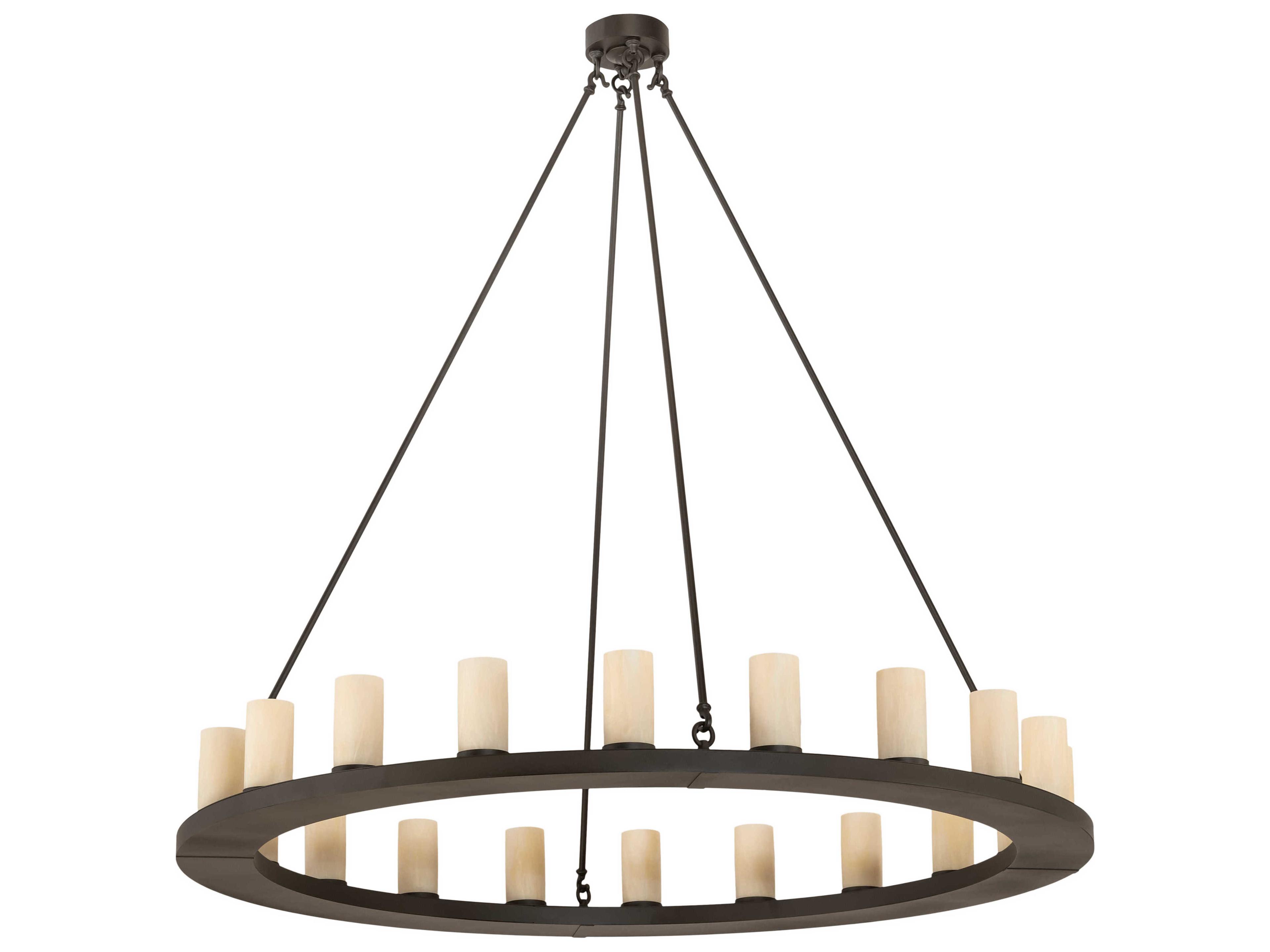 Meyda Loxley 20-Light Oil Rubbed Bronze Off White Cylinder Round Chandelier