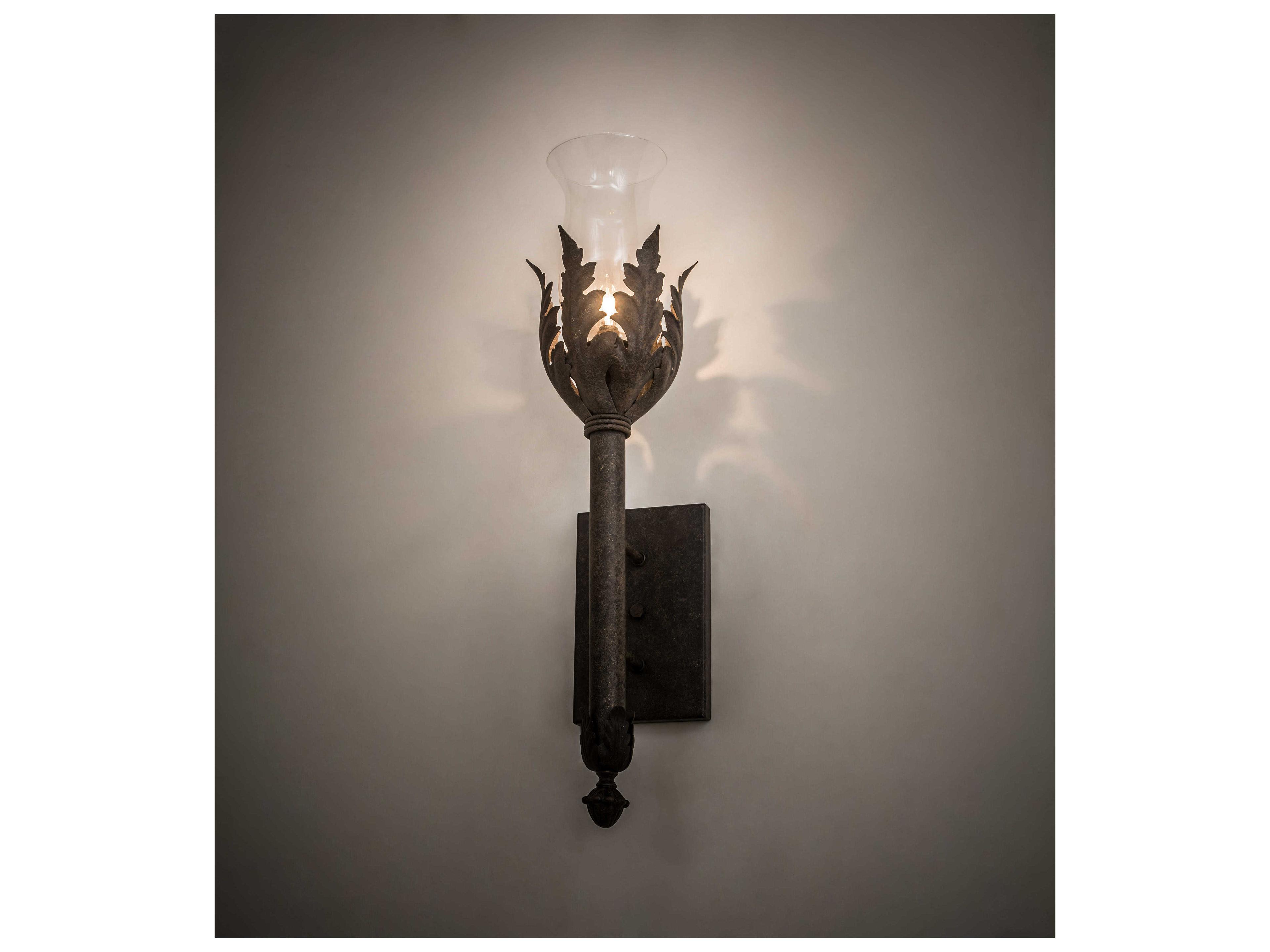 Meyda French Elegance 1-Light Grey Clear Glass Wall Sconce
