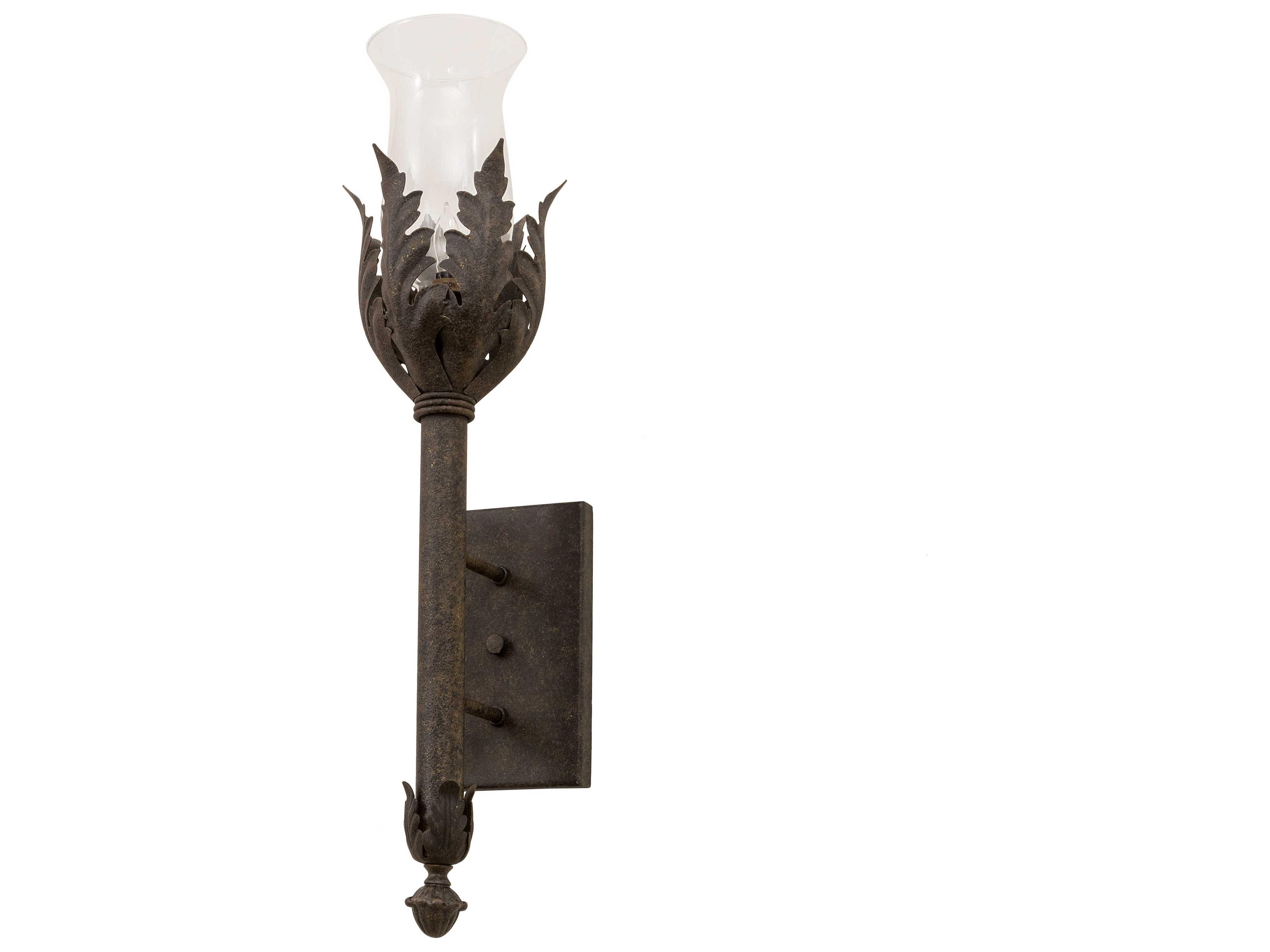 Meyda French Elegance 1-Light Grey Clear Glass Wall Sconce