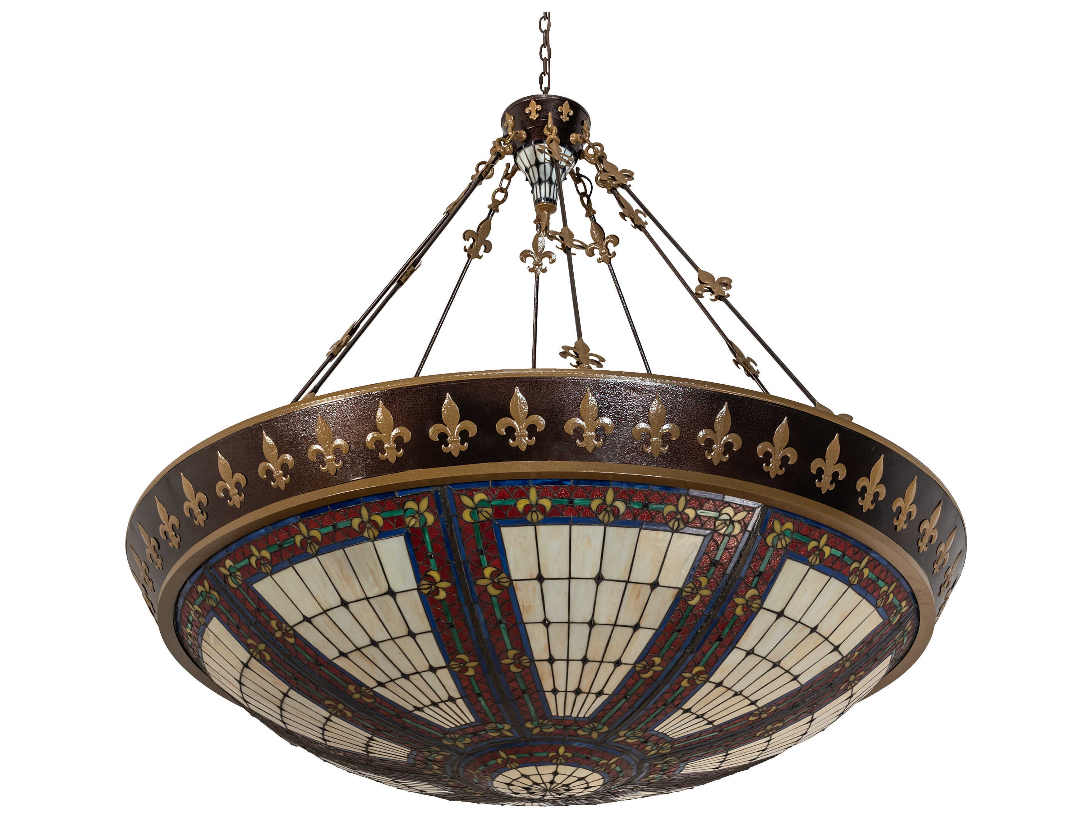 Meyda Fleur-de-lis 10 8 2-Light Blue Glass LED Bowl Pendant