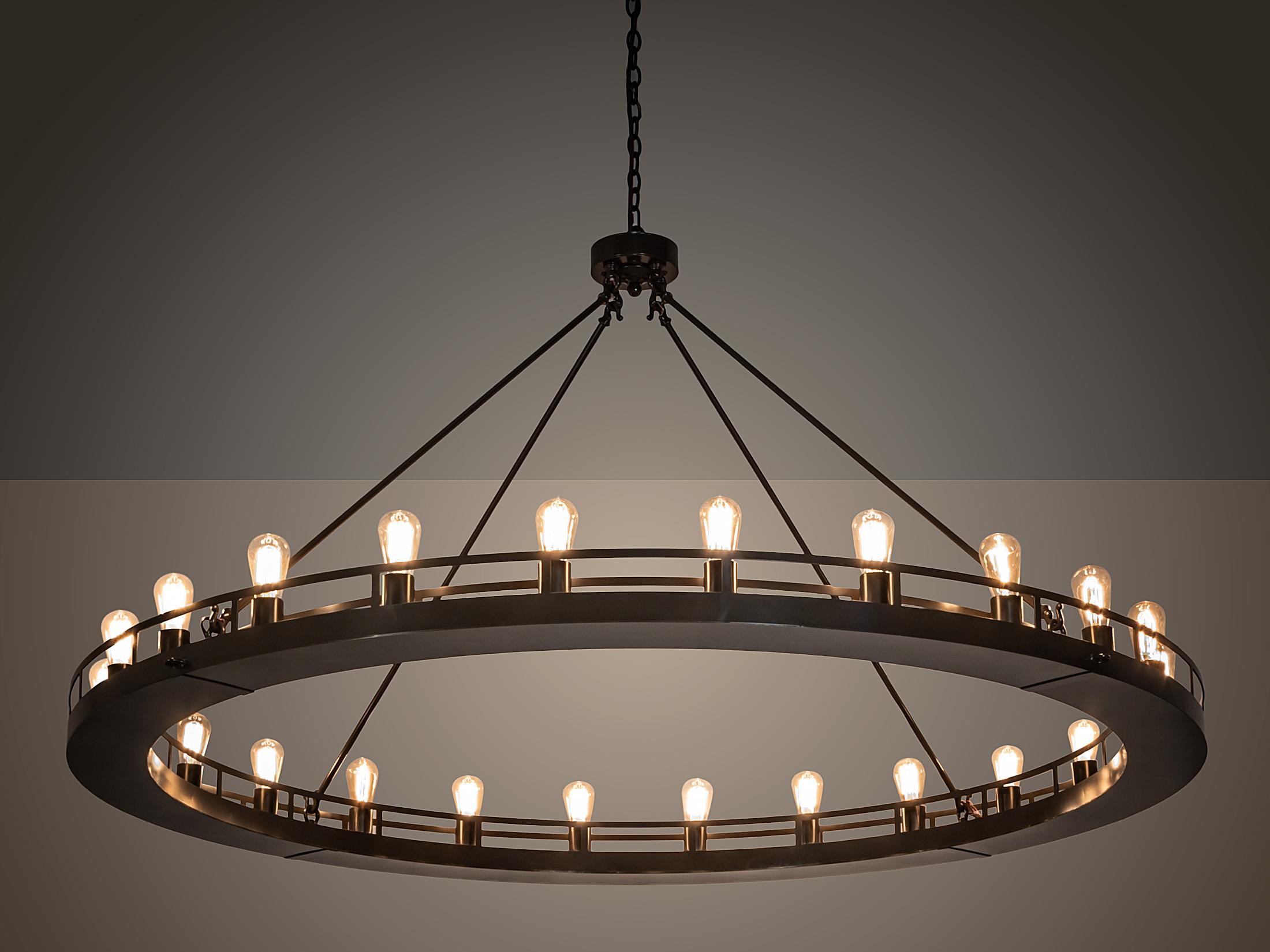 Meyda Barbury 24-Light Timeless Bronze Round Chandelier