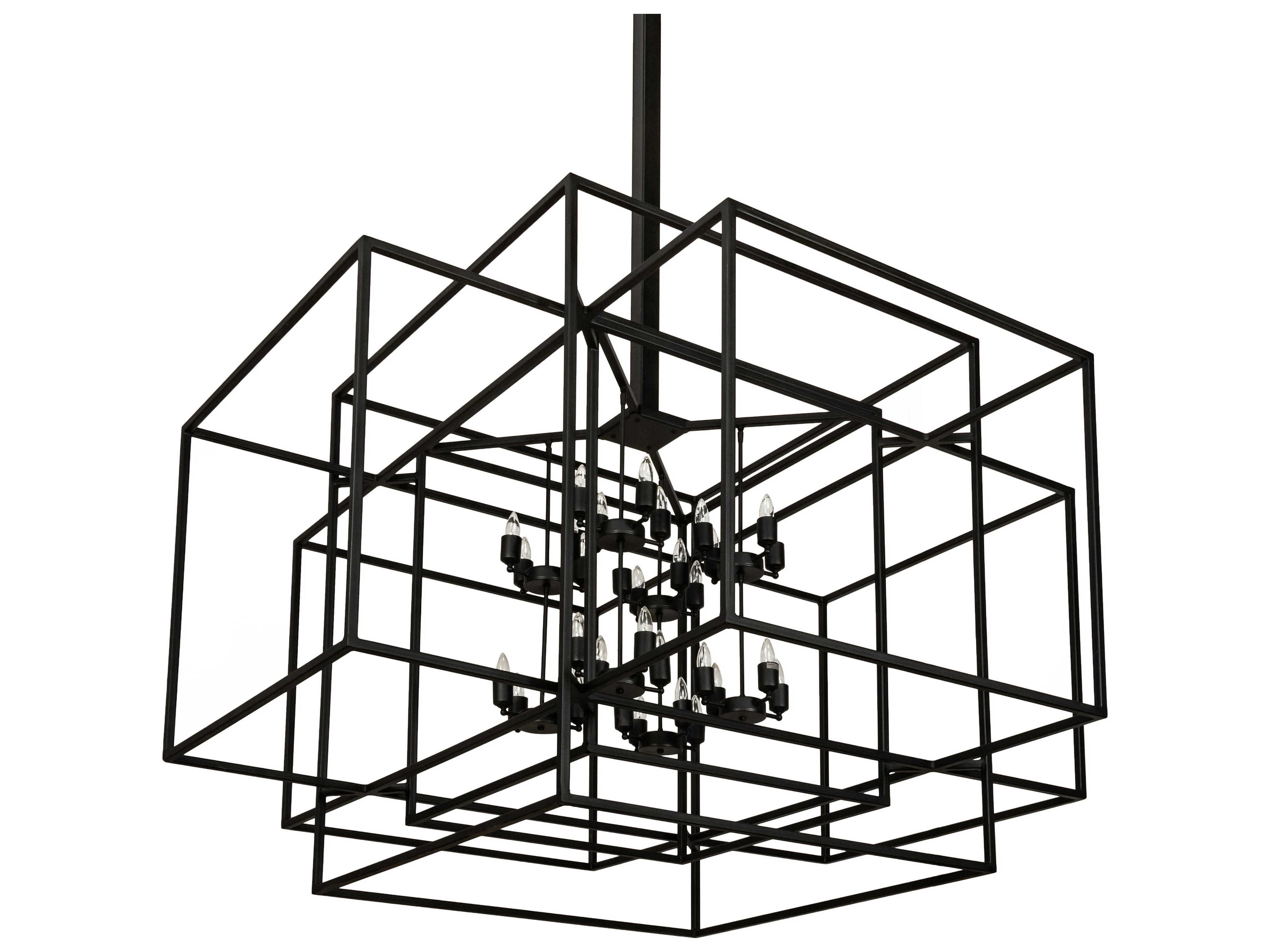 Meyda Kitzi Box 32-Light Black Candelabra Chandelier