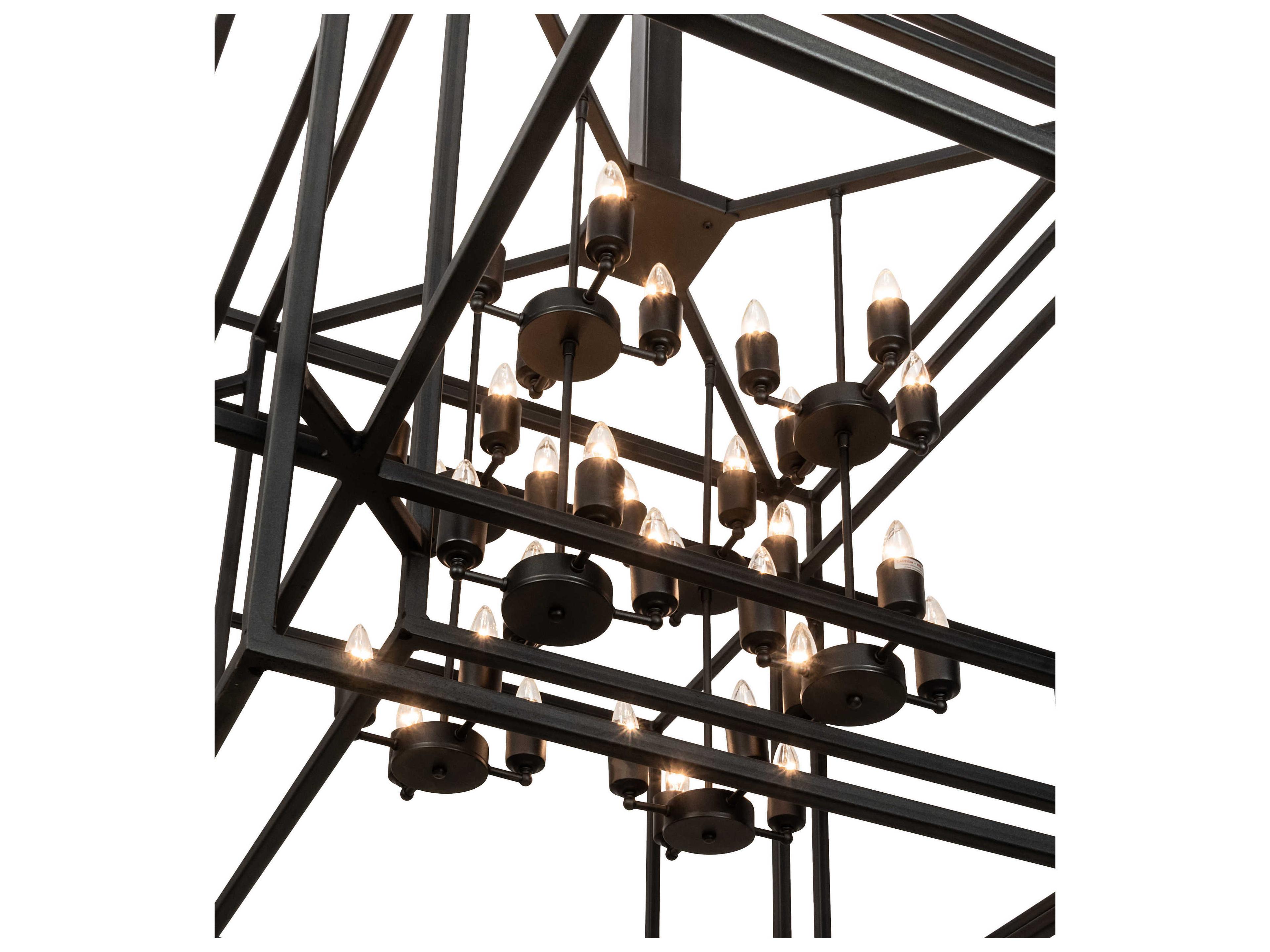 Meyda Kitzi Box 32-Light Black Candelabra Chandelier