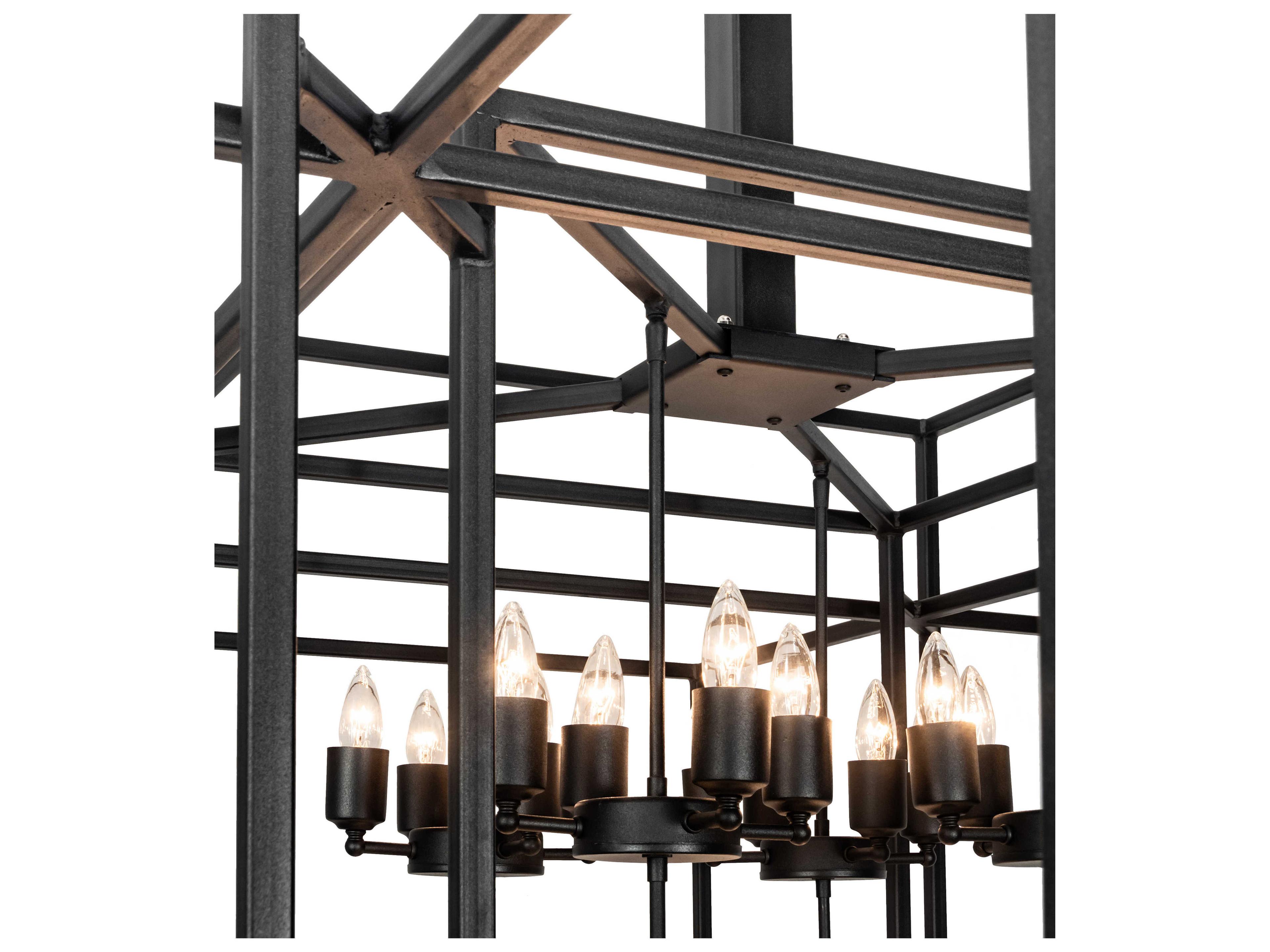 Meyda Kitzi Box 32-Light Black Candelabra Chandelier