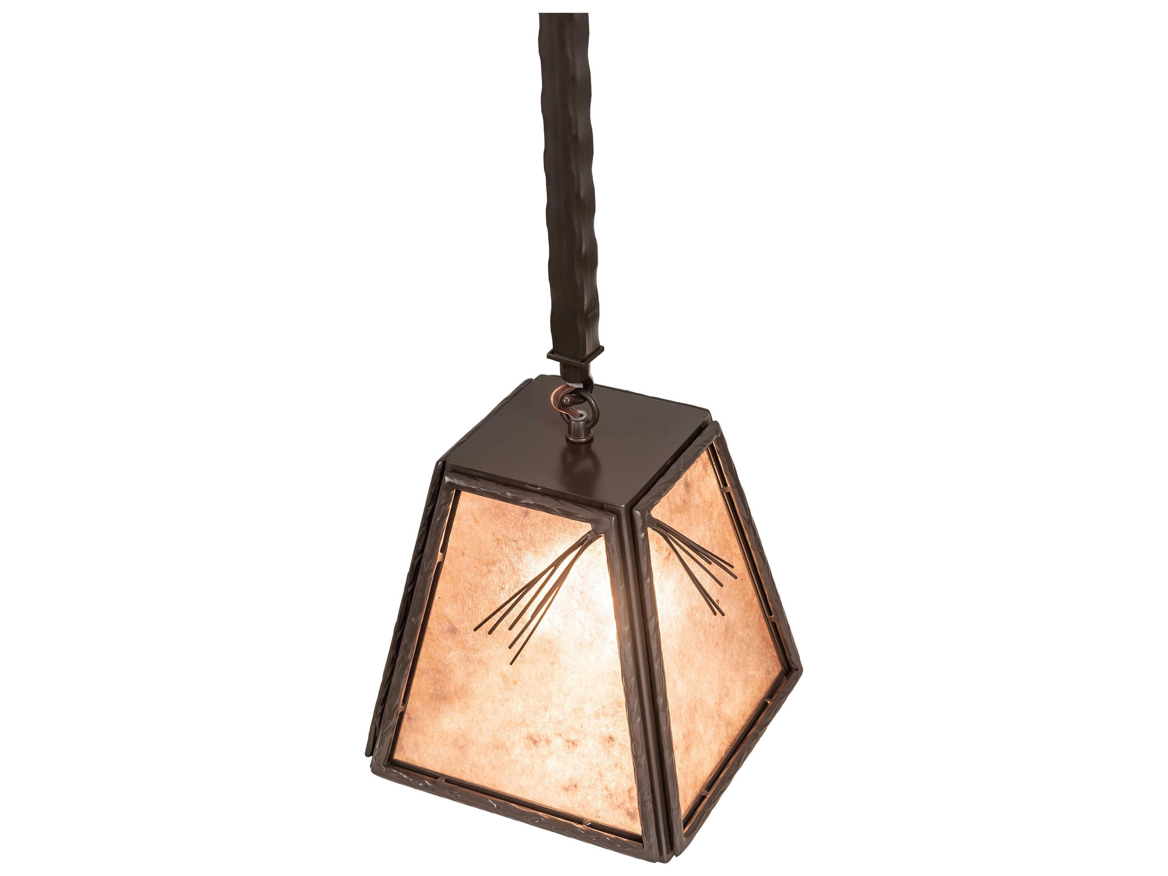 Meyda Pinecone 1-Light Timeless Bronze Silver Mini Pendant