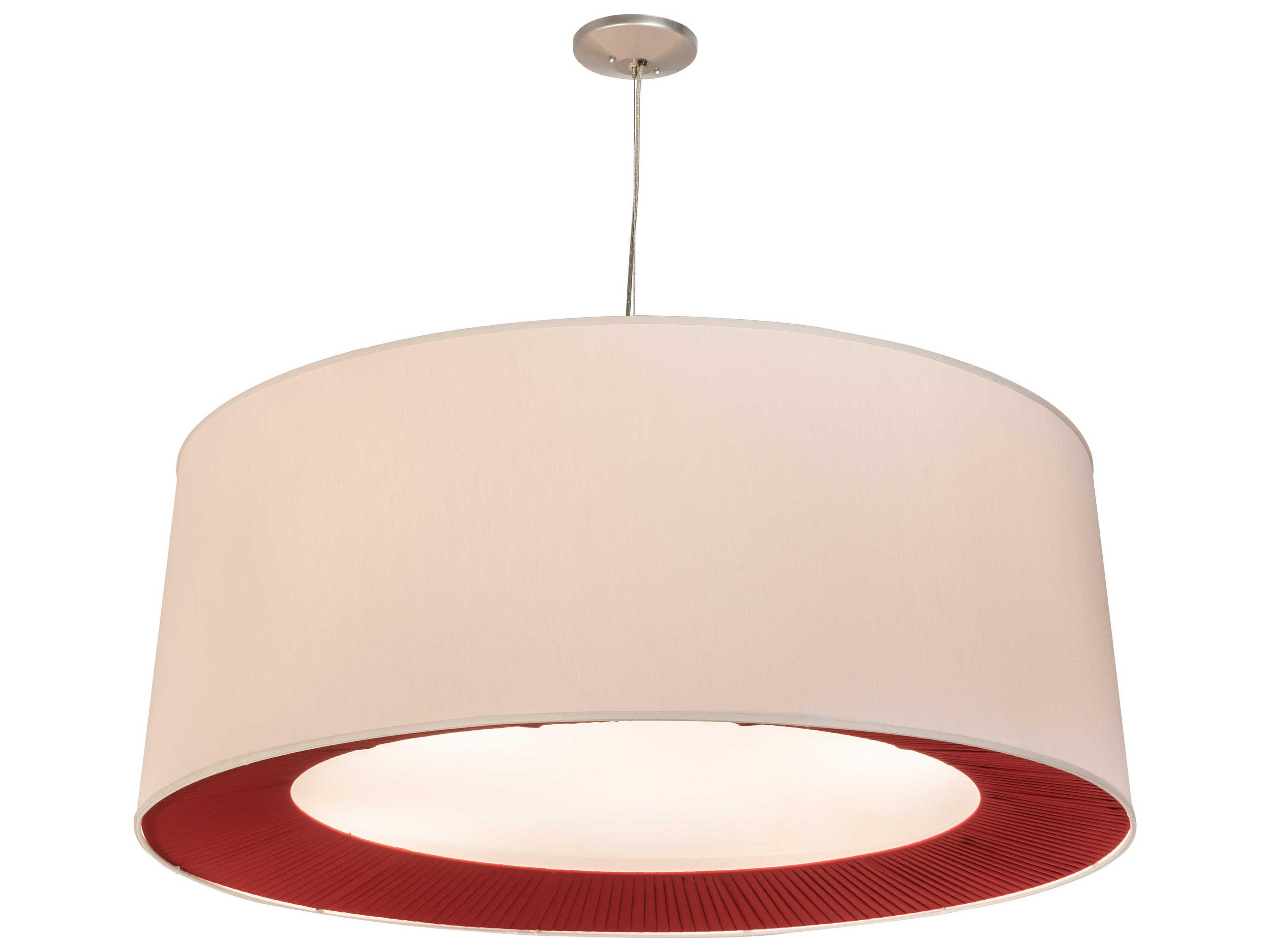 Meyda Bruges 5-Light Nickel Off White Drum Pendant