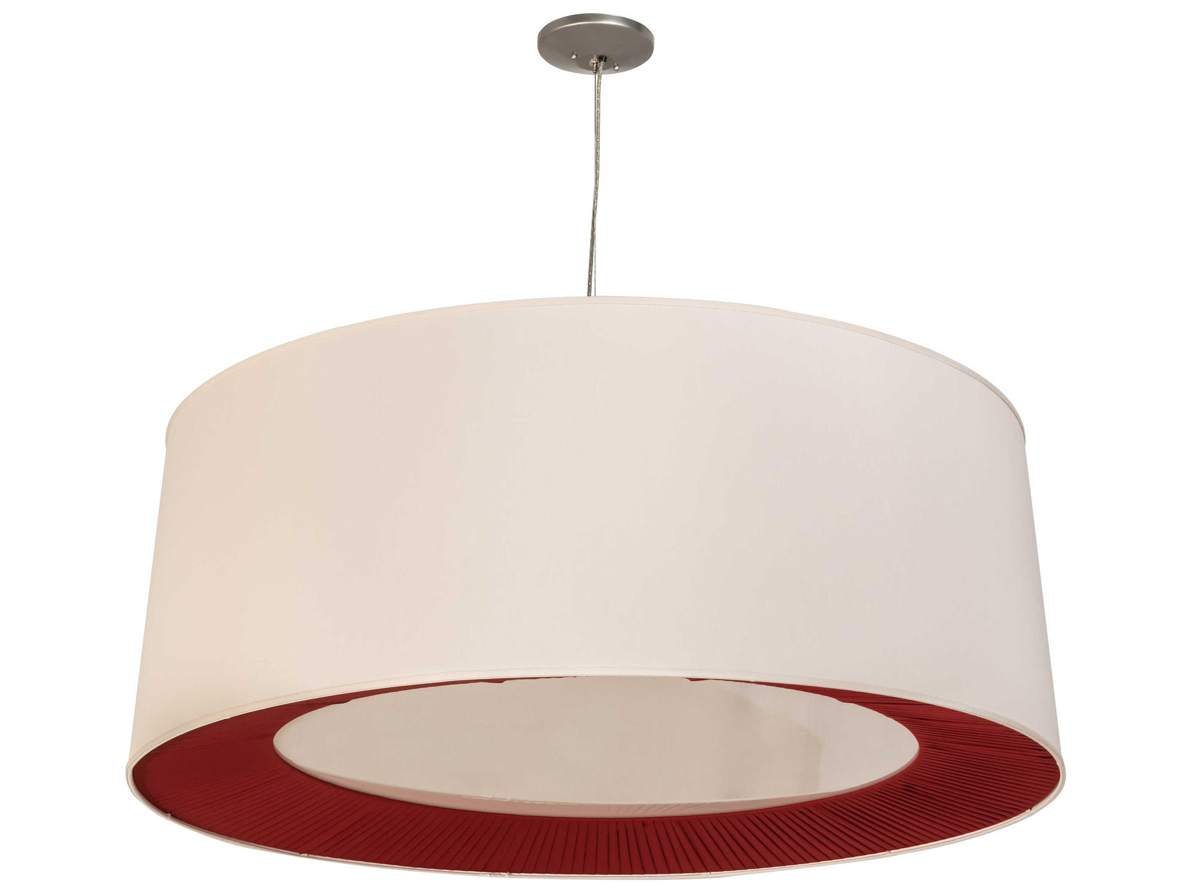 Meyda Bruges 5-Light Nickel Off White Drum Pendant