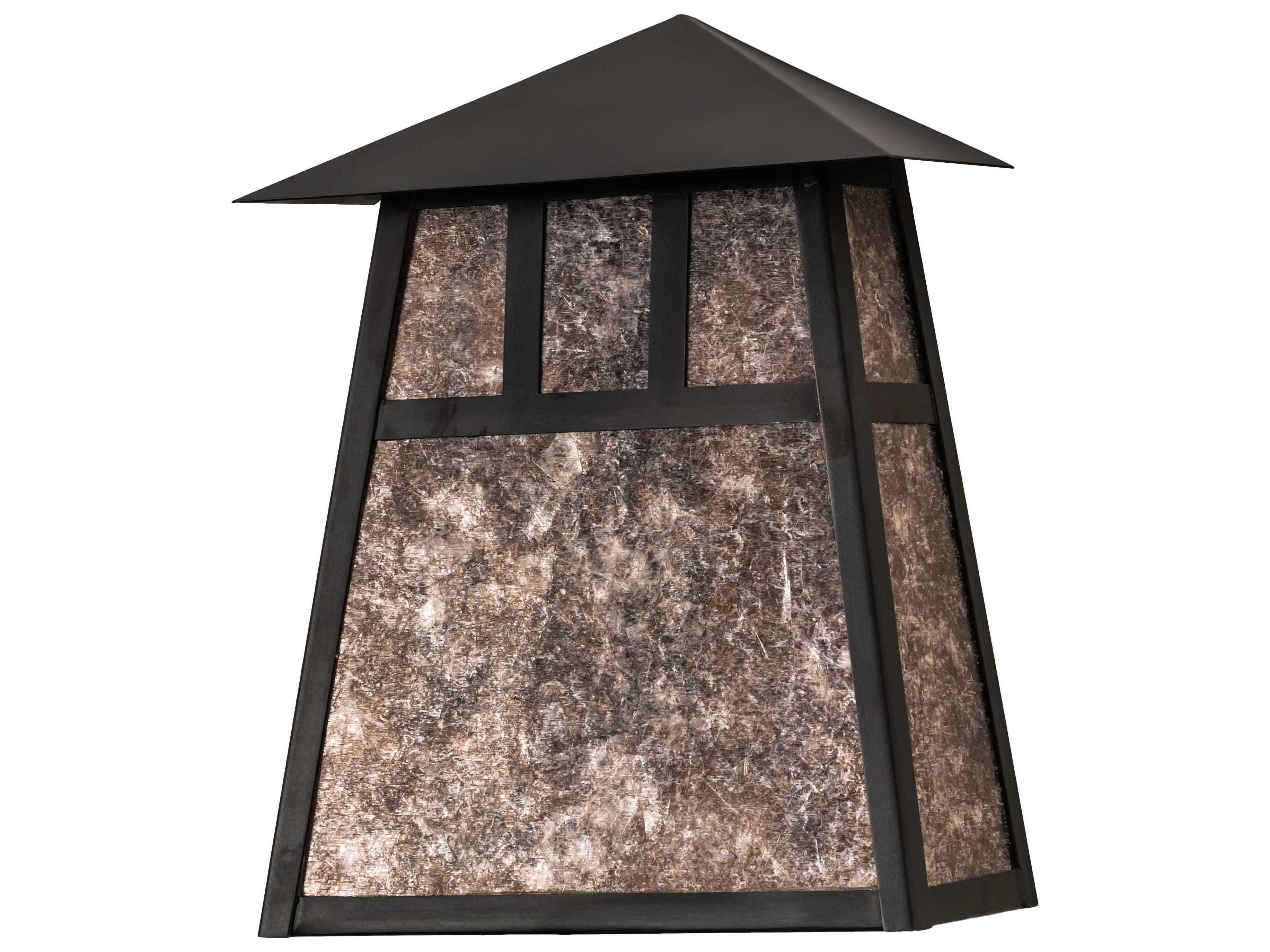 Meyda Stillwater Double Bar Mission 2-Light Craftsman Brown Silver Wall Sconce