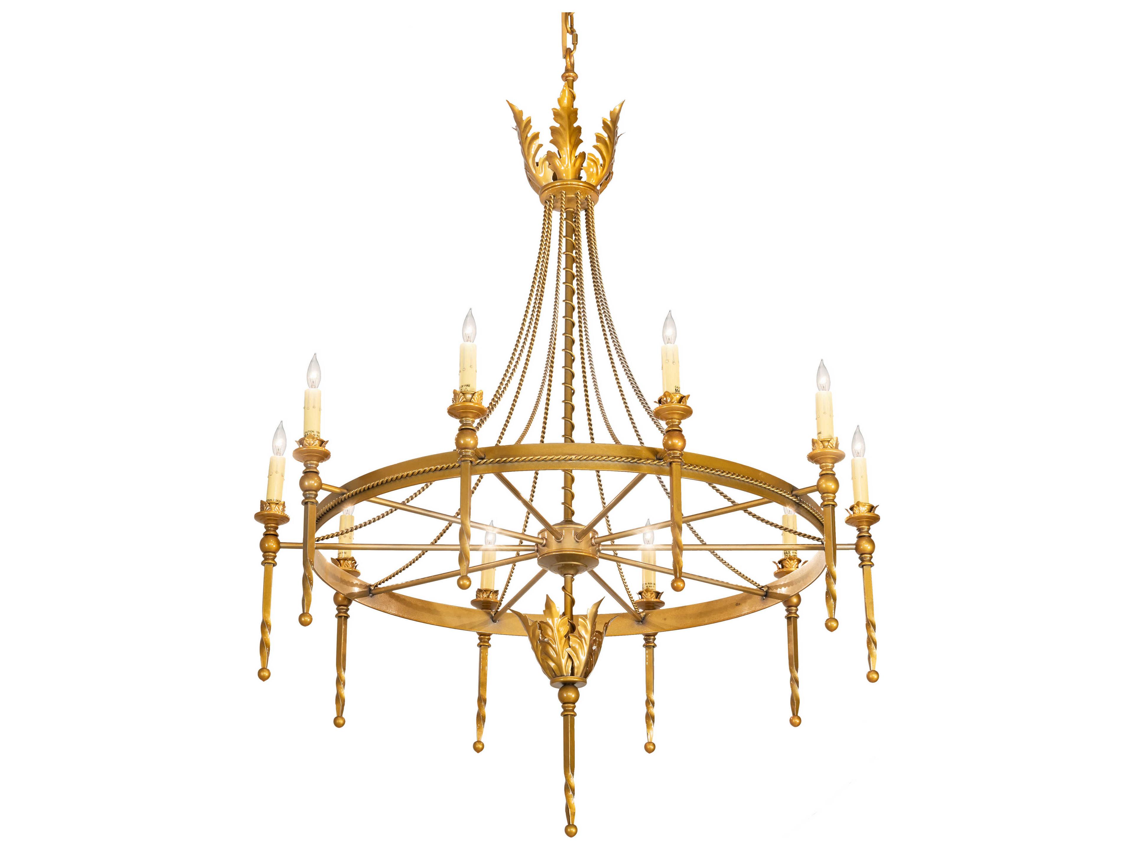 Meyda Amaury 10-Light Sunflower Gold Candelabra Chandelier