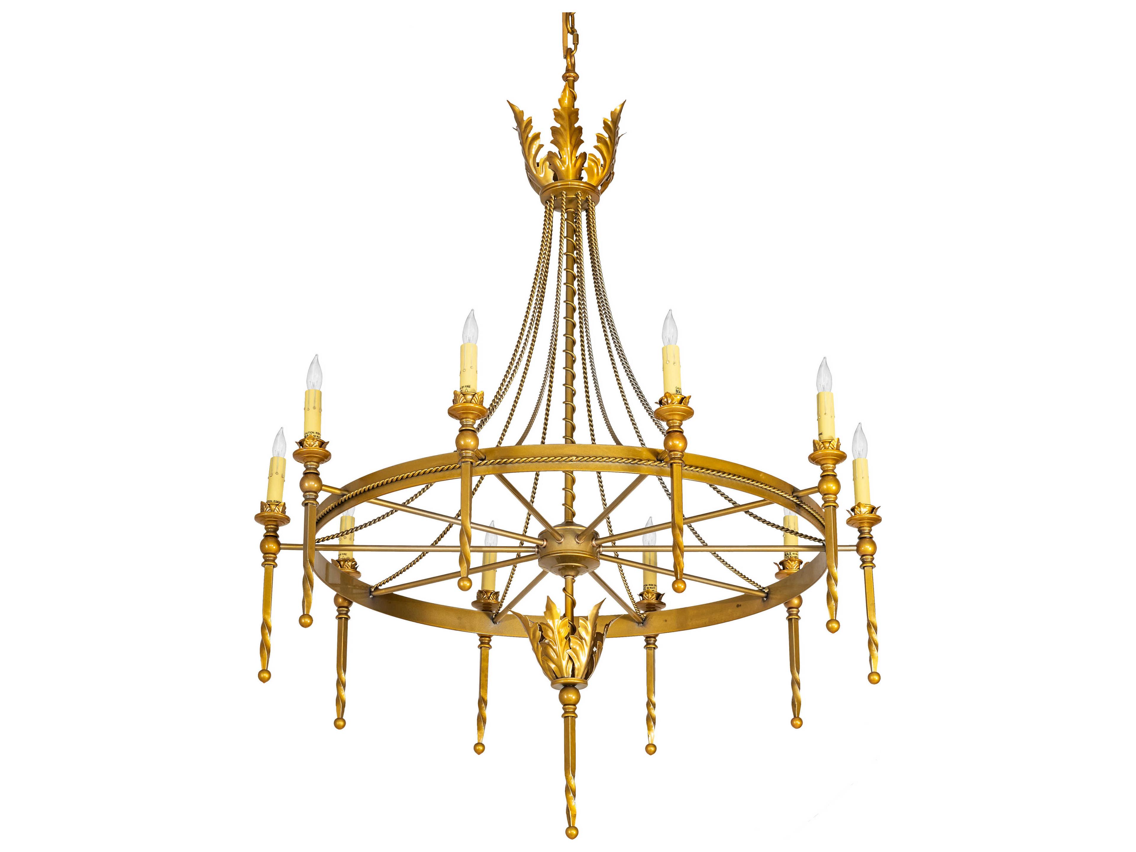 Meyda Amaury 10-Light Sunflower Gold Candelabra Chandelier
