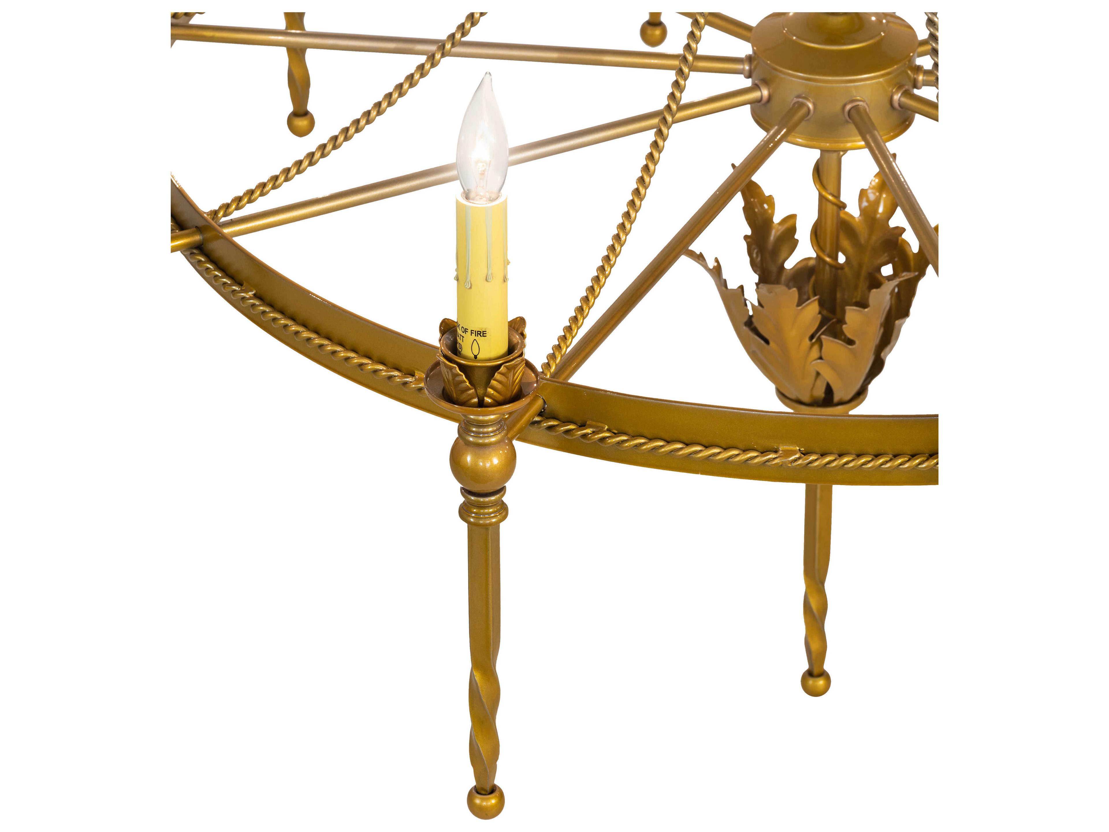 Meyda Amaury 10-Light Sunflower Gold Candelabra Chandelier