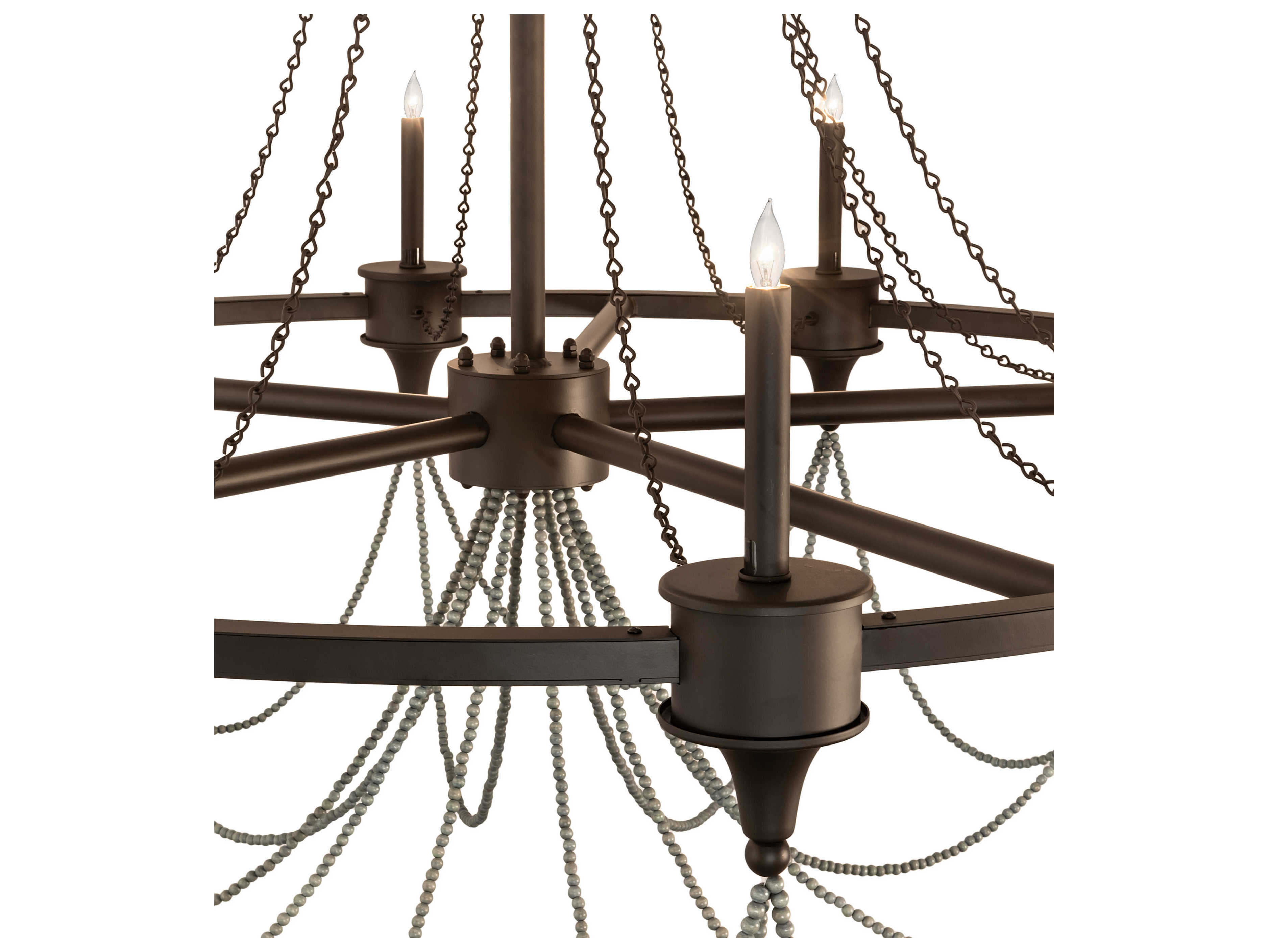 Meyda Marcie 10-Light Oil Rubbed Bronze Gray Candelabra Round Chandelier