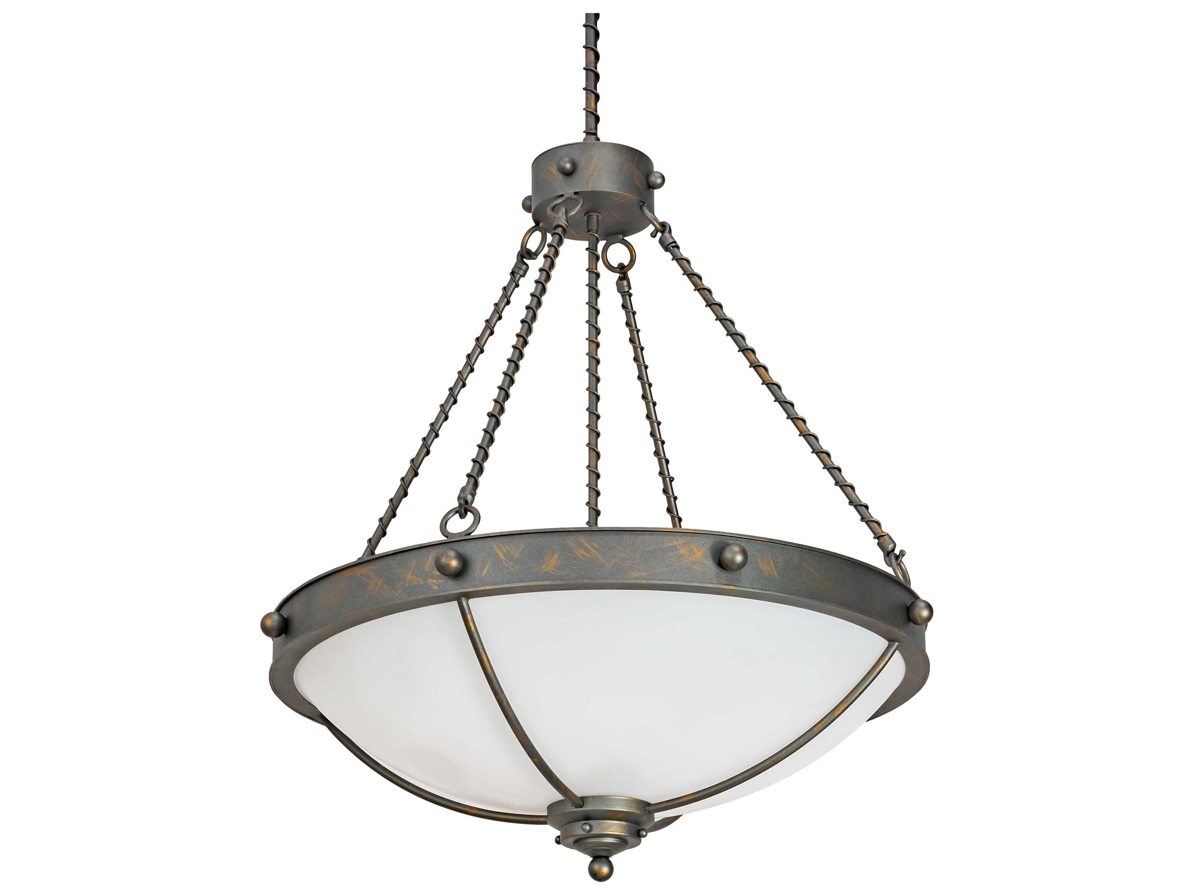 Meyda Freya 5-Light French Bronzed White Bowl Pendant