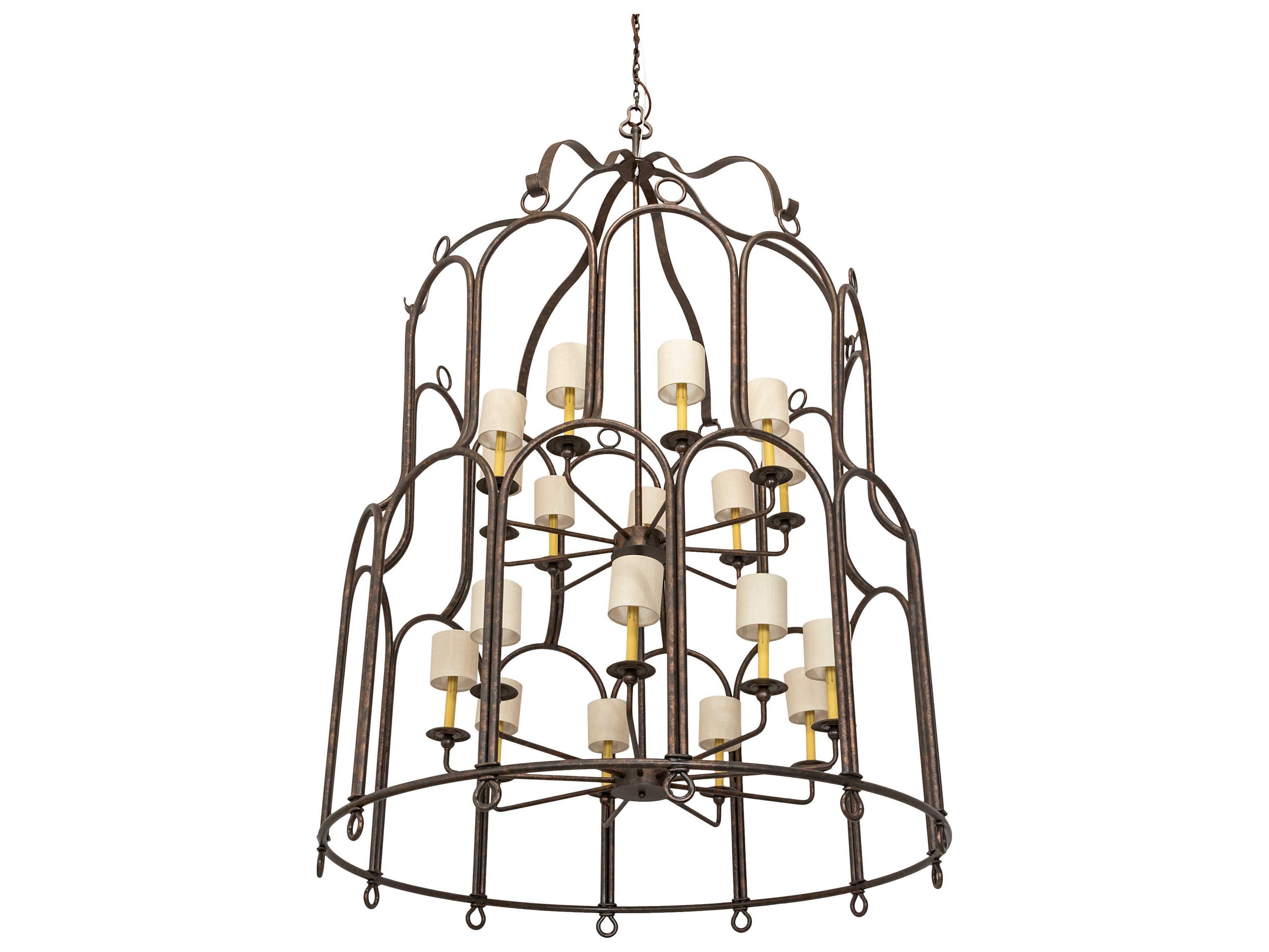 Meyda Grand Stair 18-Light8-Light Gilded Tobacco Brown Candelabra Drum Chandelier