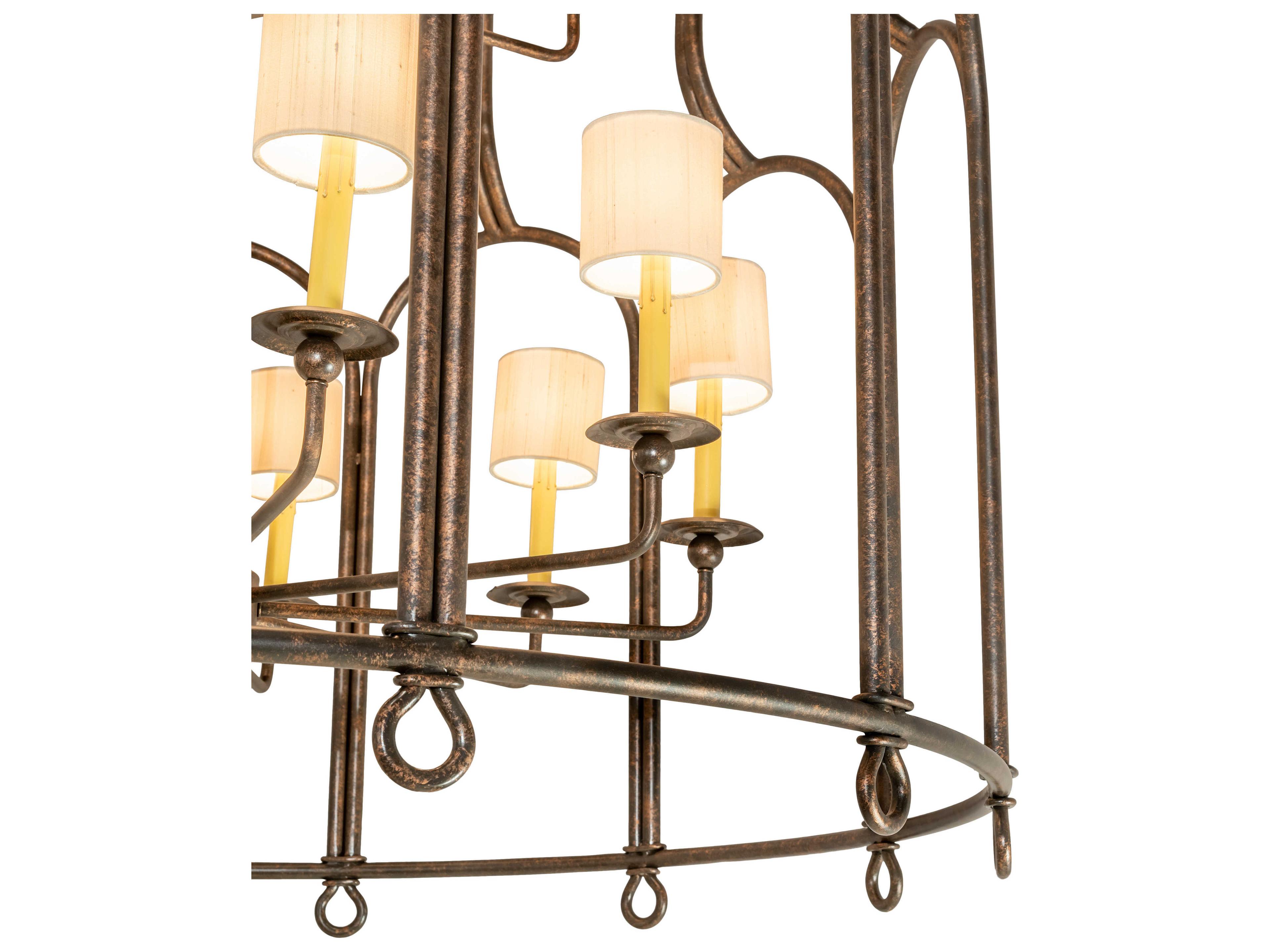 Meyda Grand Stair 18-Light8-Light Gilded Tobacco Brown Candelabra Drum Chandelier