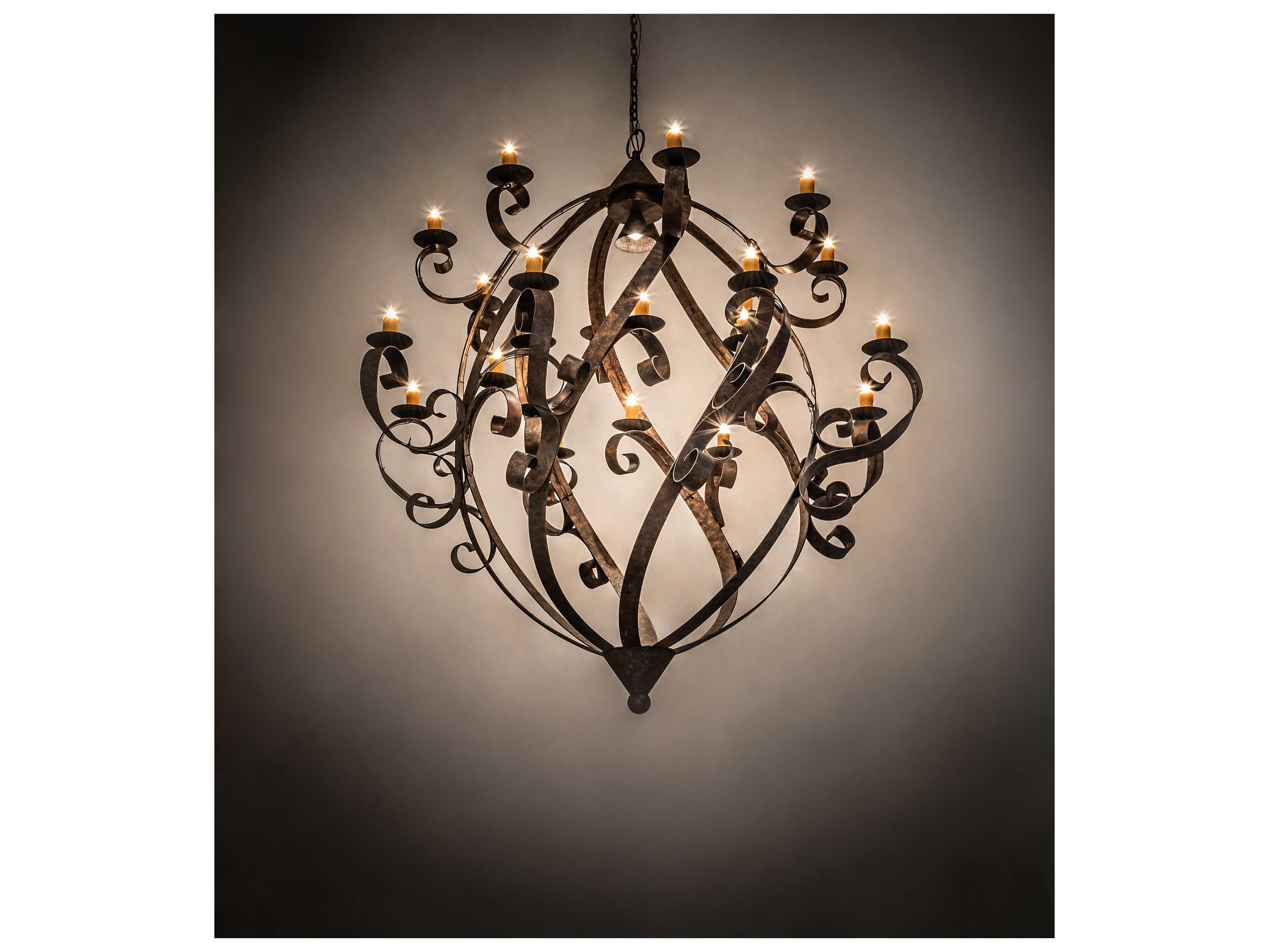 Meyda Caliope 25-Light Rococco Brown LED Candelabra Chandelier