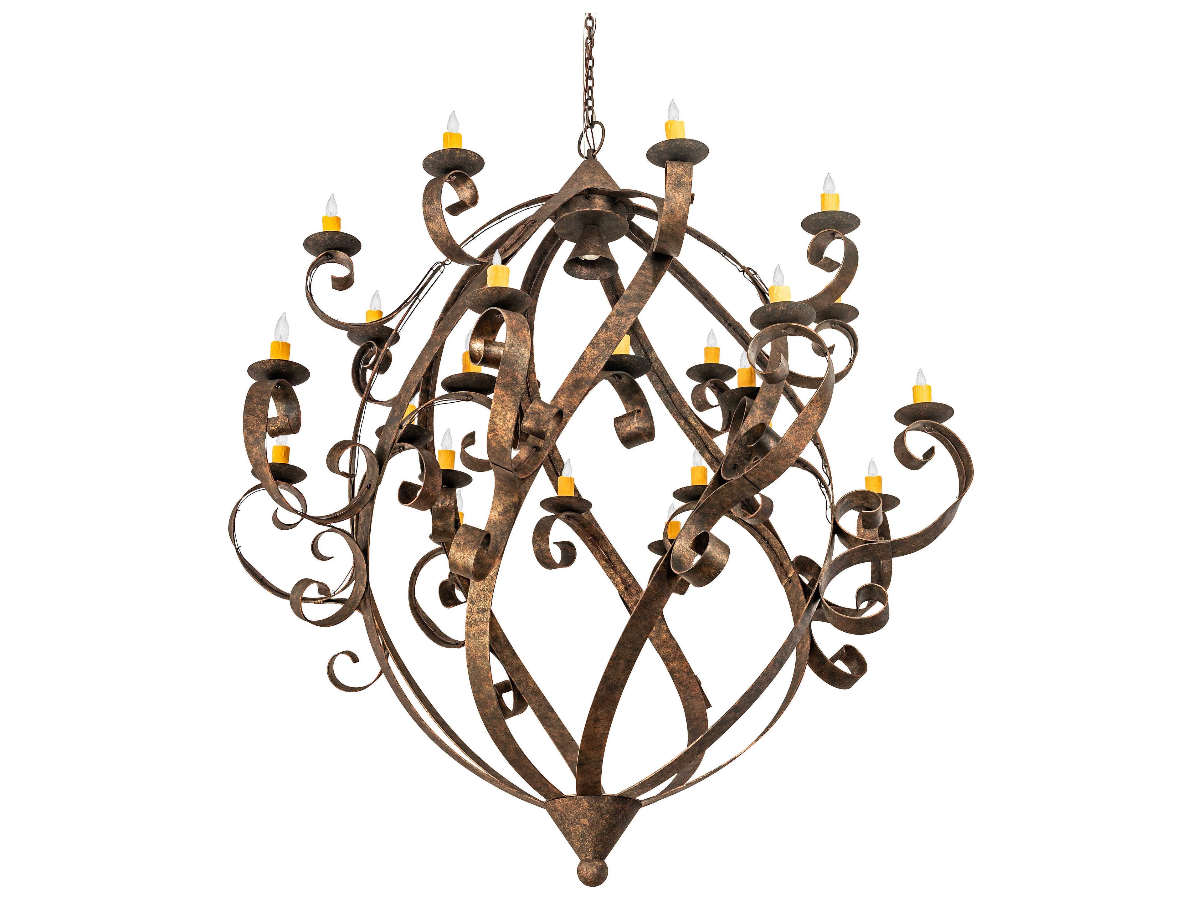 Meyda Caliope 25-Light Rococco Brown LED Candelabra Chandelier
