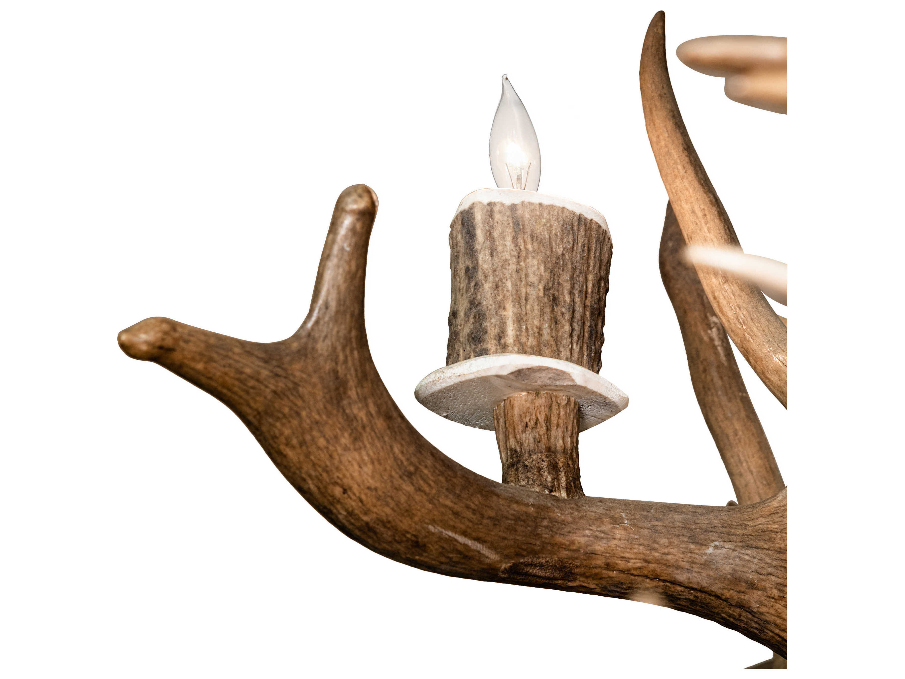 Meyda Antlers 16-Light6-Light Antique Copper Off White Candelabra Tiered Chandelier