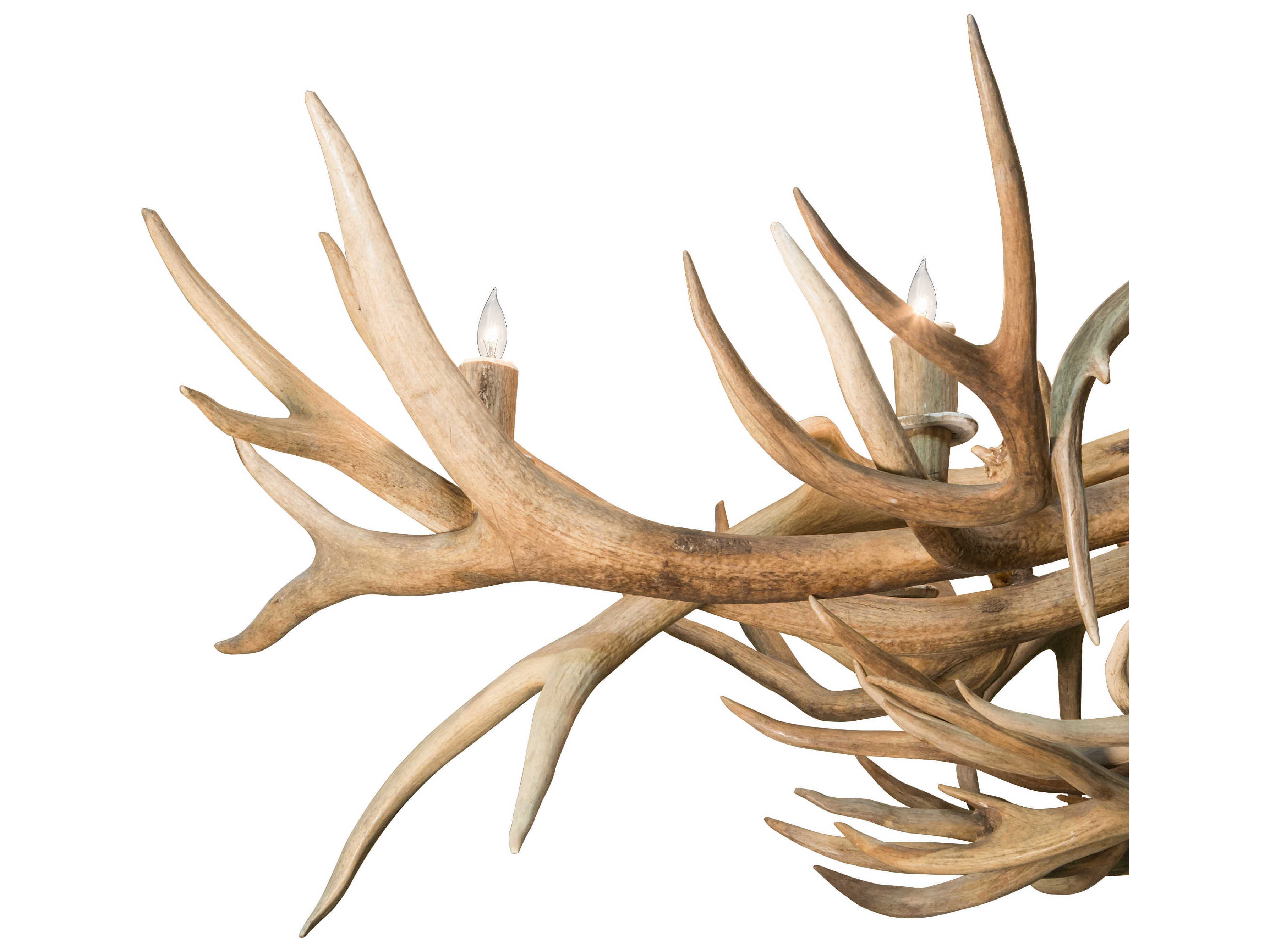 Meyda Antlers 10-Light Antique Copper Off White Island Pendant