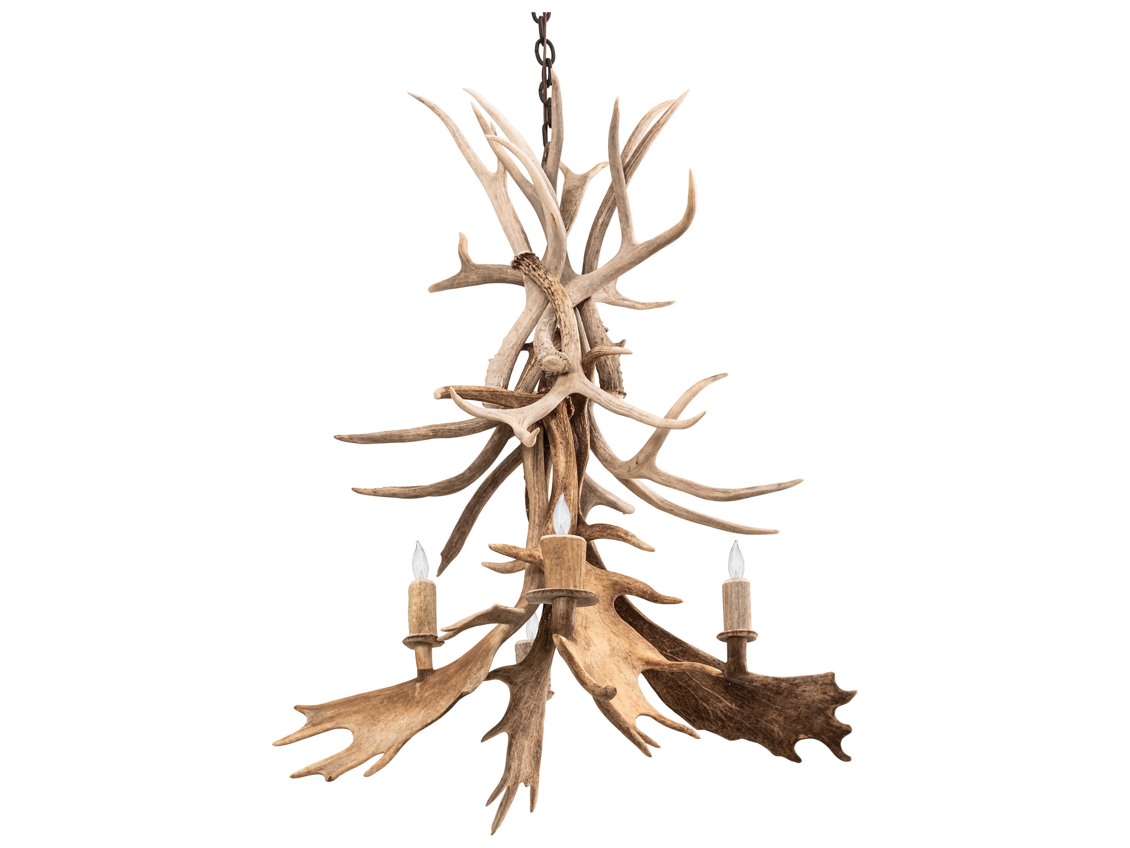 Meyda Antlers 4-Light Off White Candelabra Chandelier