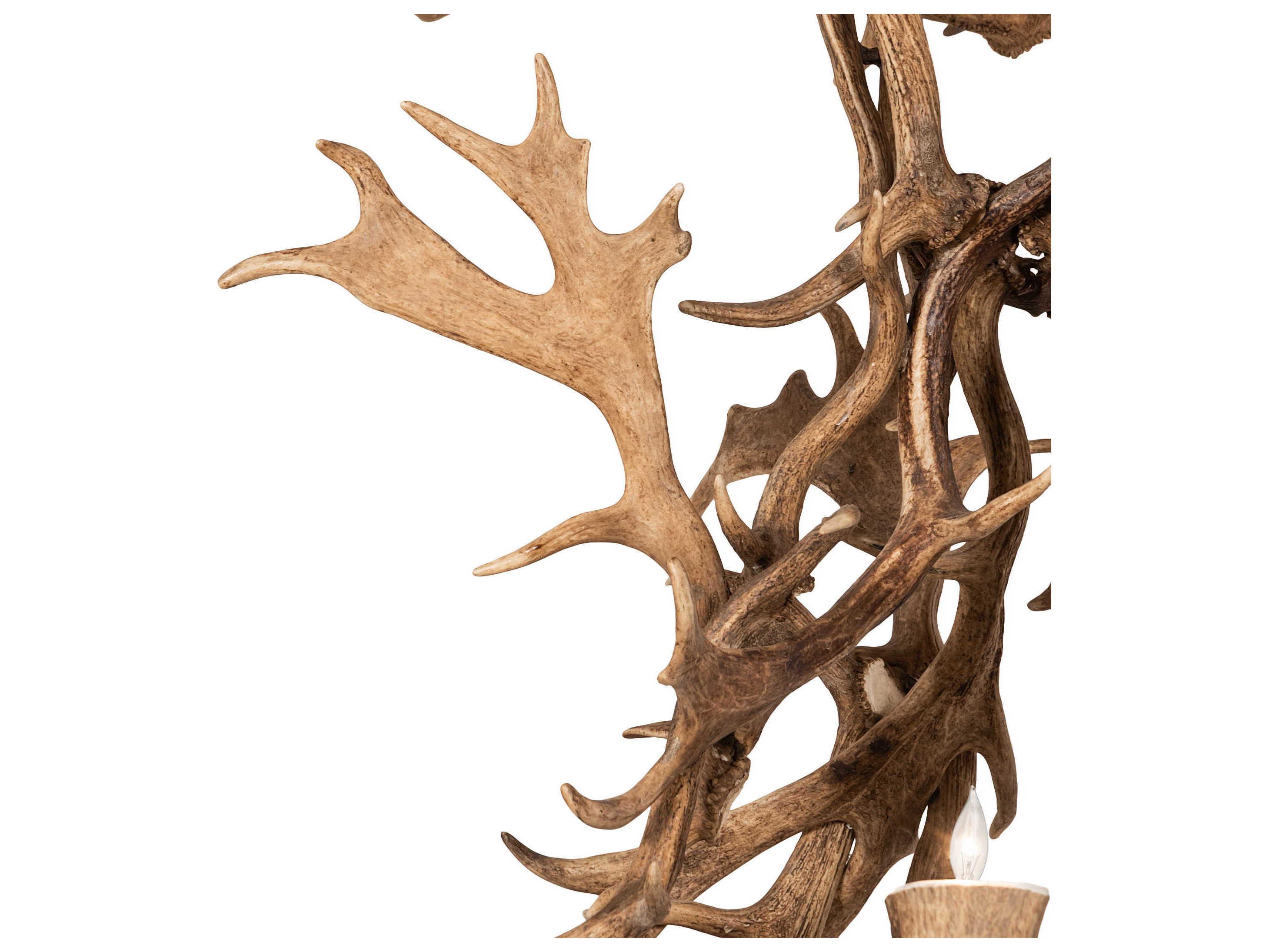 Meyda Antlers 12-Light Brown Candelabra Tiered Chandelier