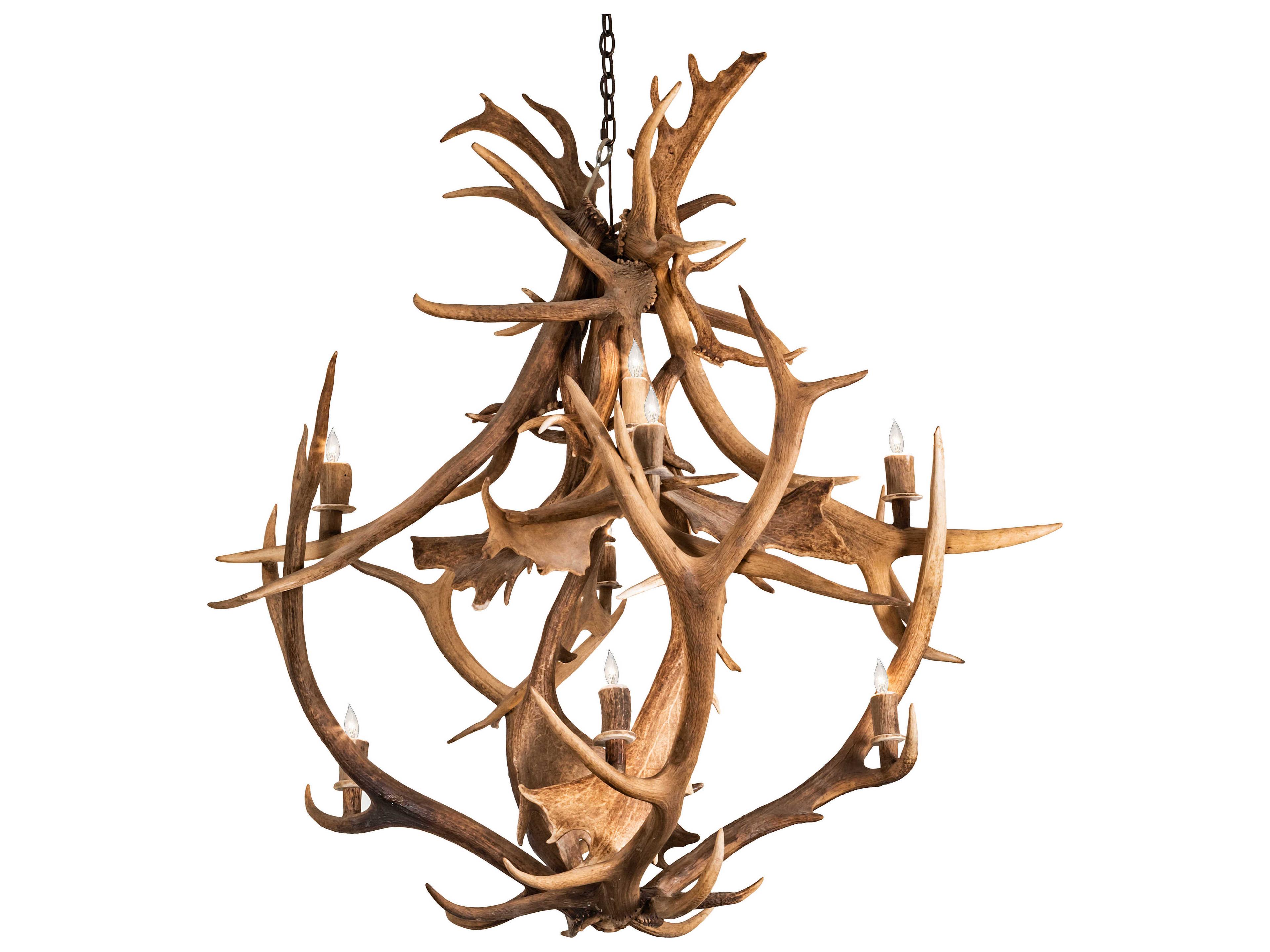 Meyda Antlers 10-Light Antique Copper Chandelier