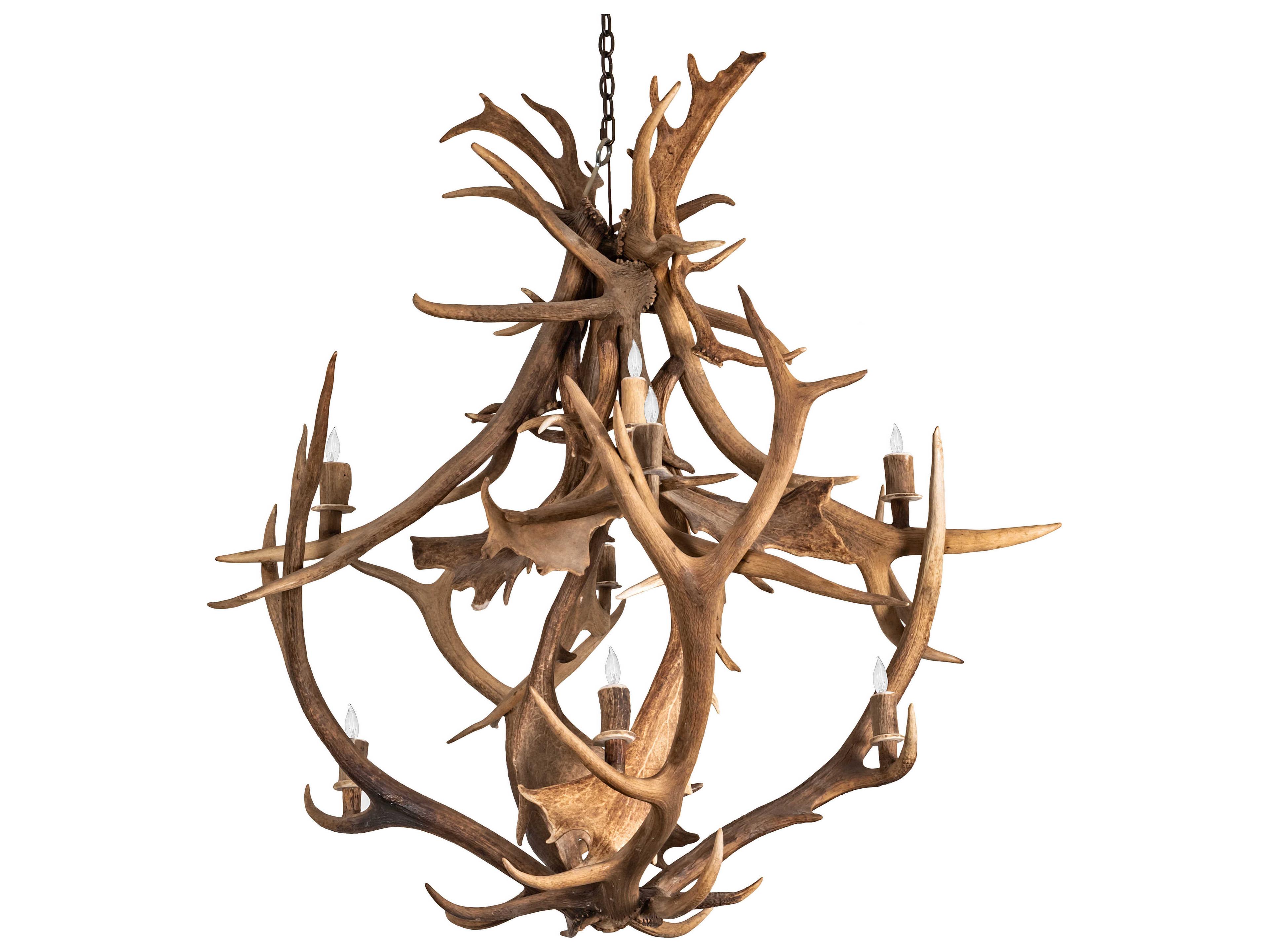Meyda Antlers 10-Light Antique Copper Chandelier
