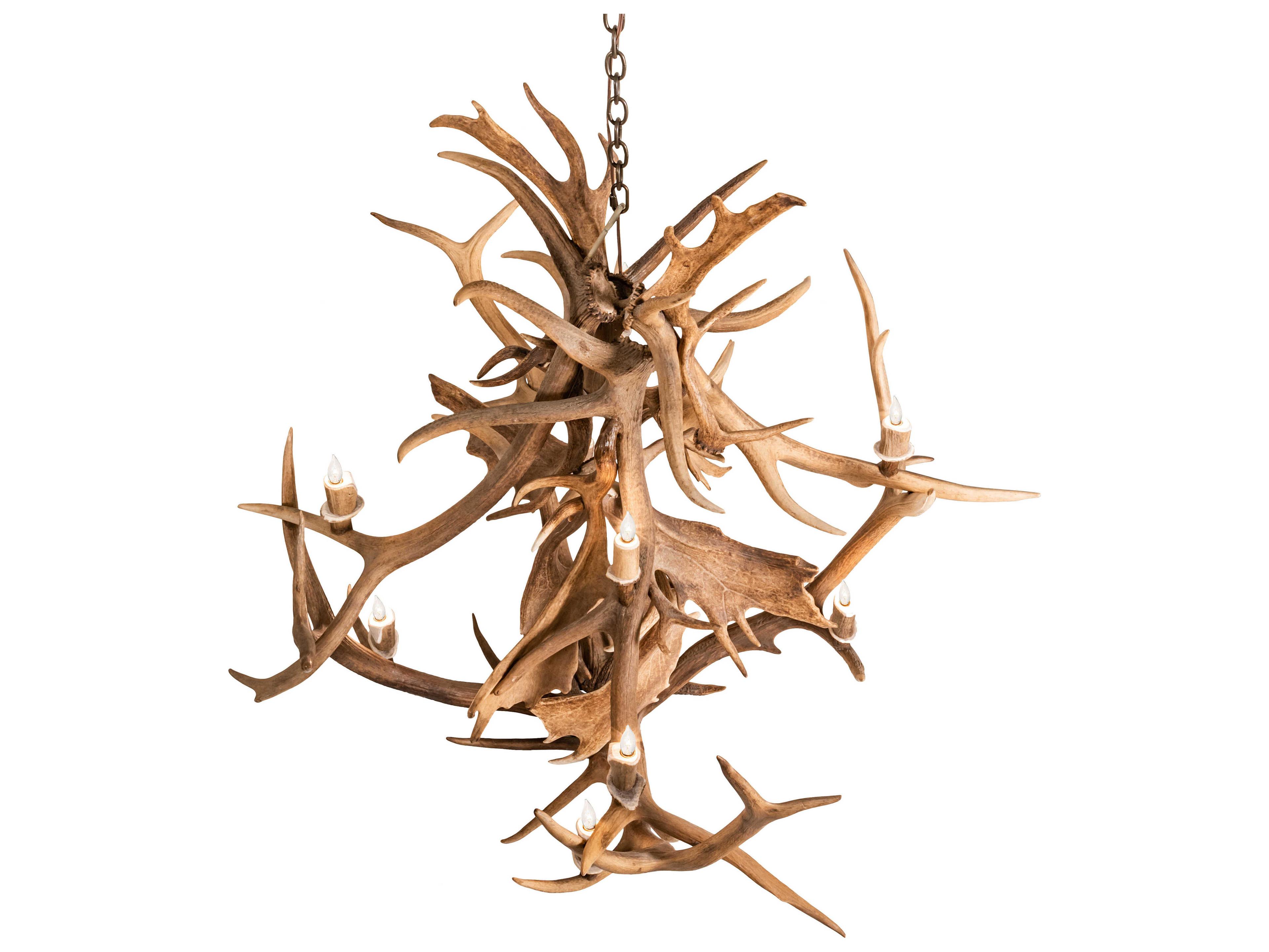 Meyda Antlers 10-Light Antique Copper Chandelier