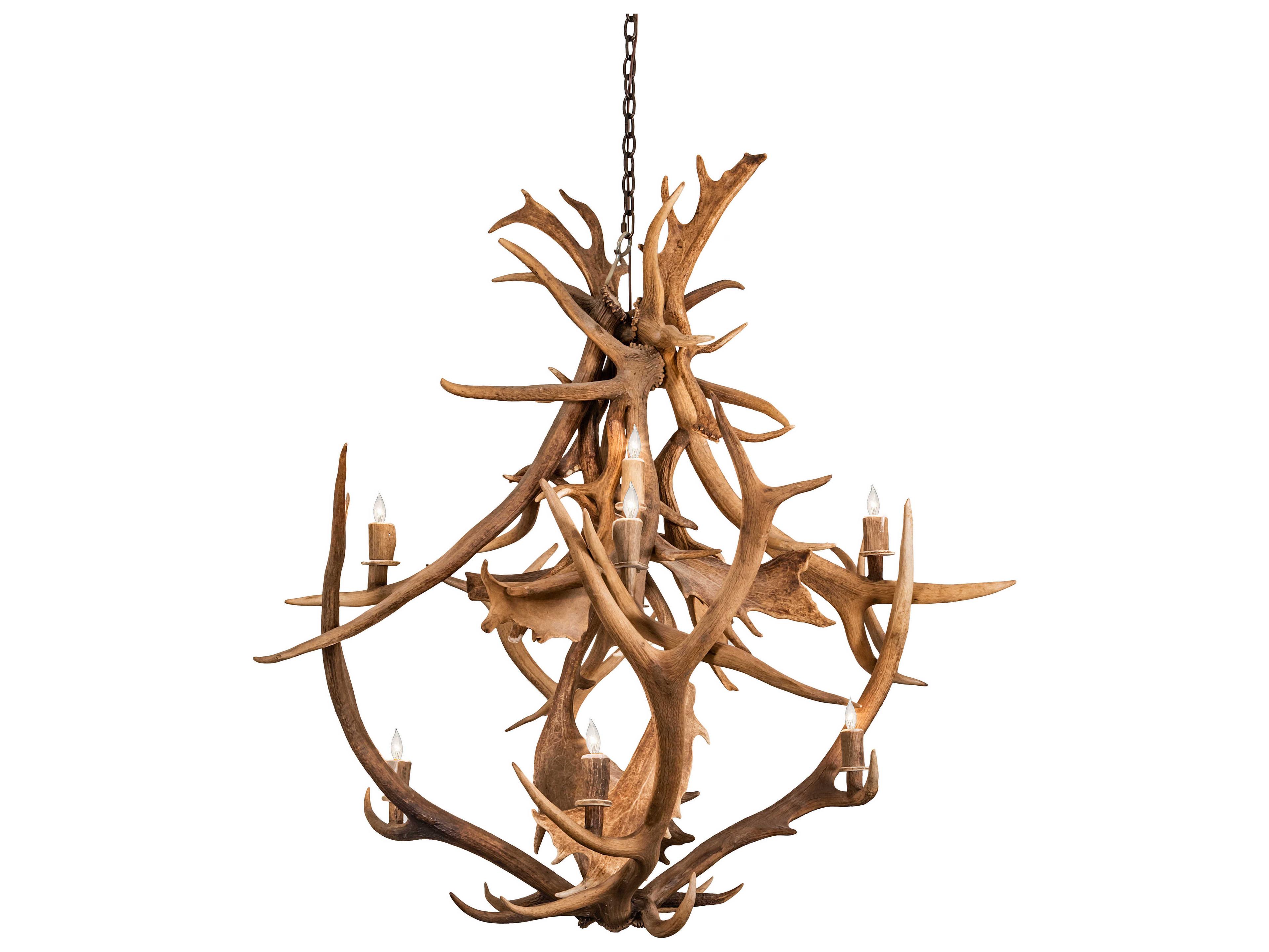 Meyda Antlers 10-Light Antique Copper Chandelier