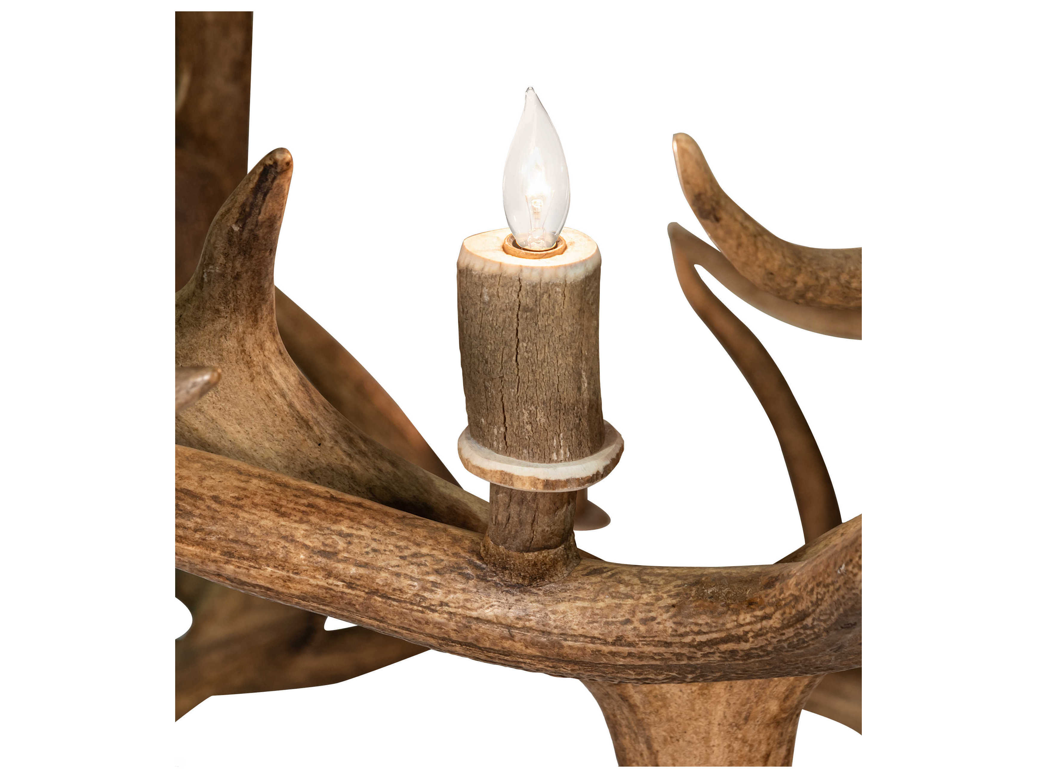Meyda Antlers 18-Light8-Light Off White Candelabra Tiered Chandelier