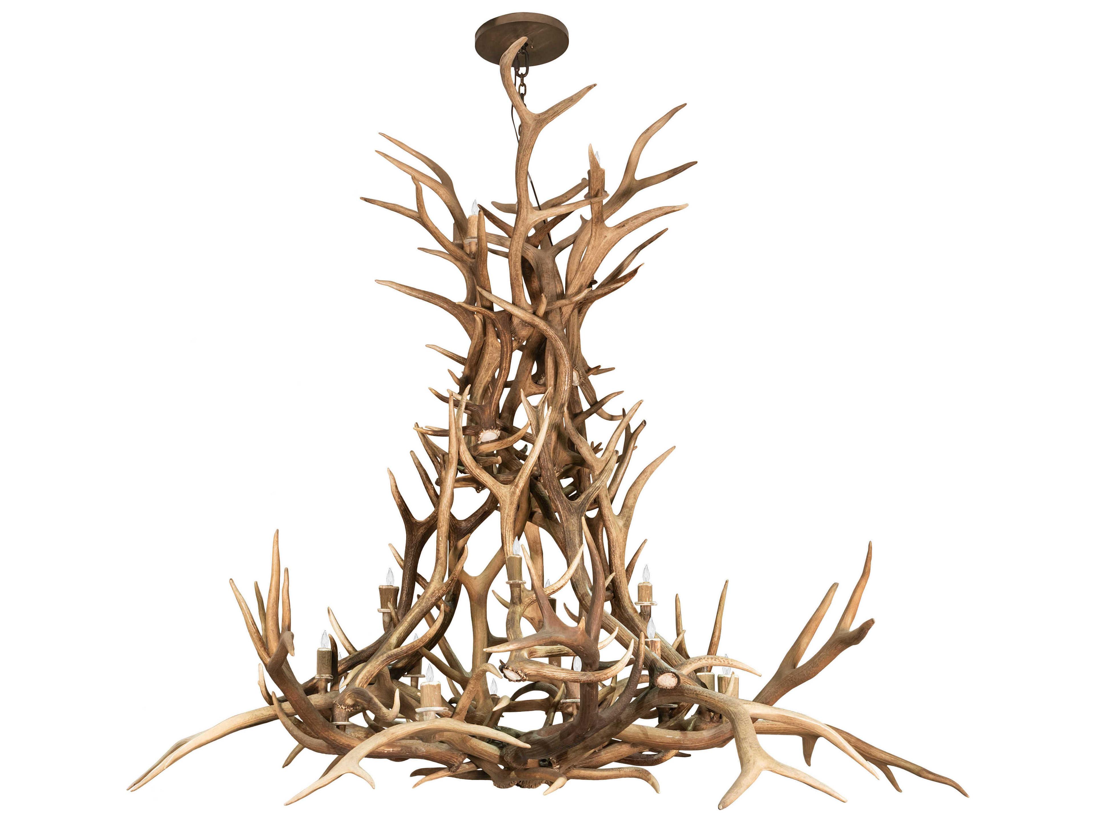 Meyda Antlers 20-Light Off White Candelabra Chandelier