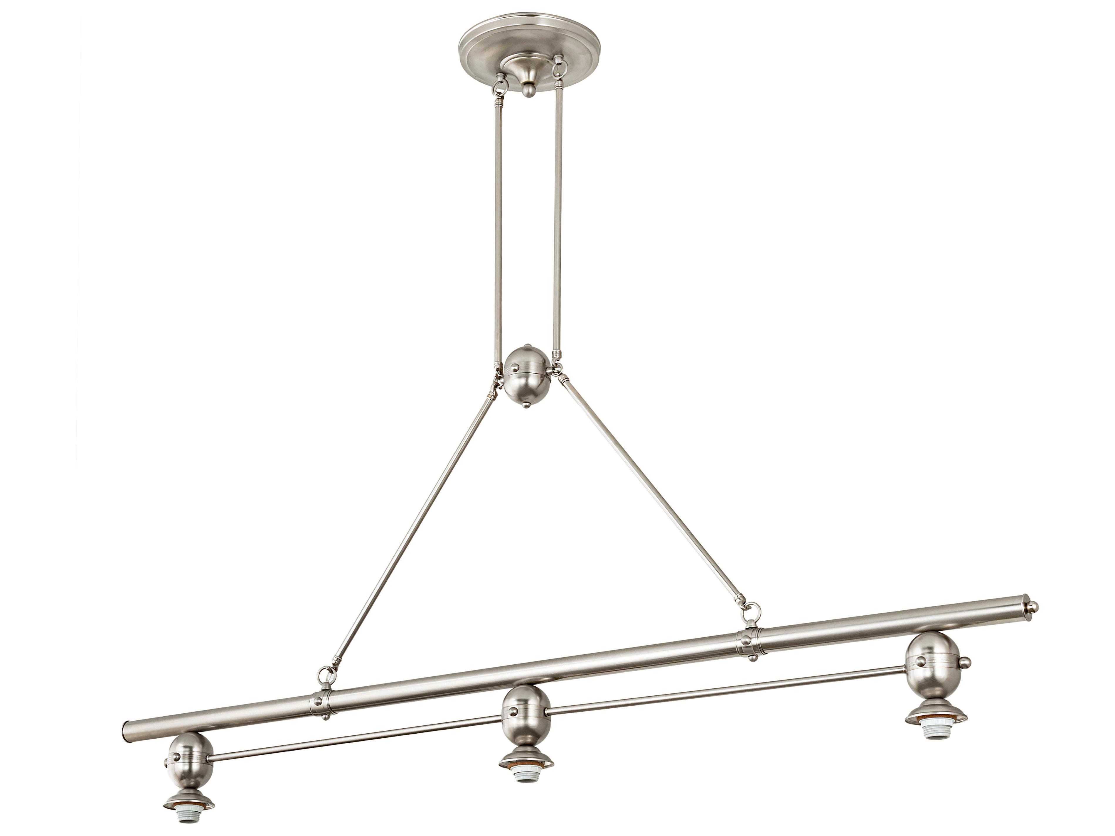 Meyda Deco 3-Light Nickel Off White Glass Bowl Island Pendant