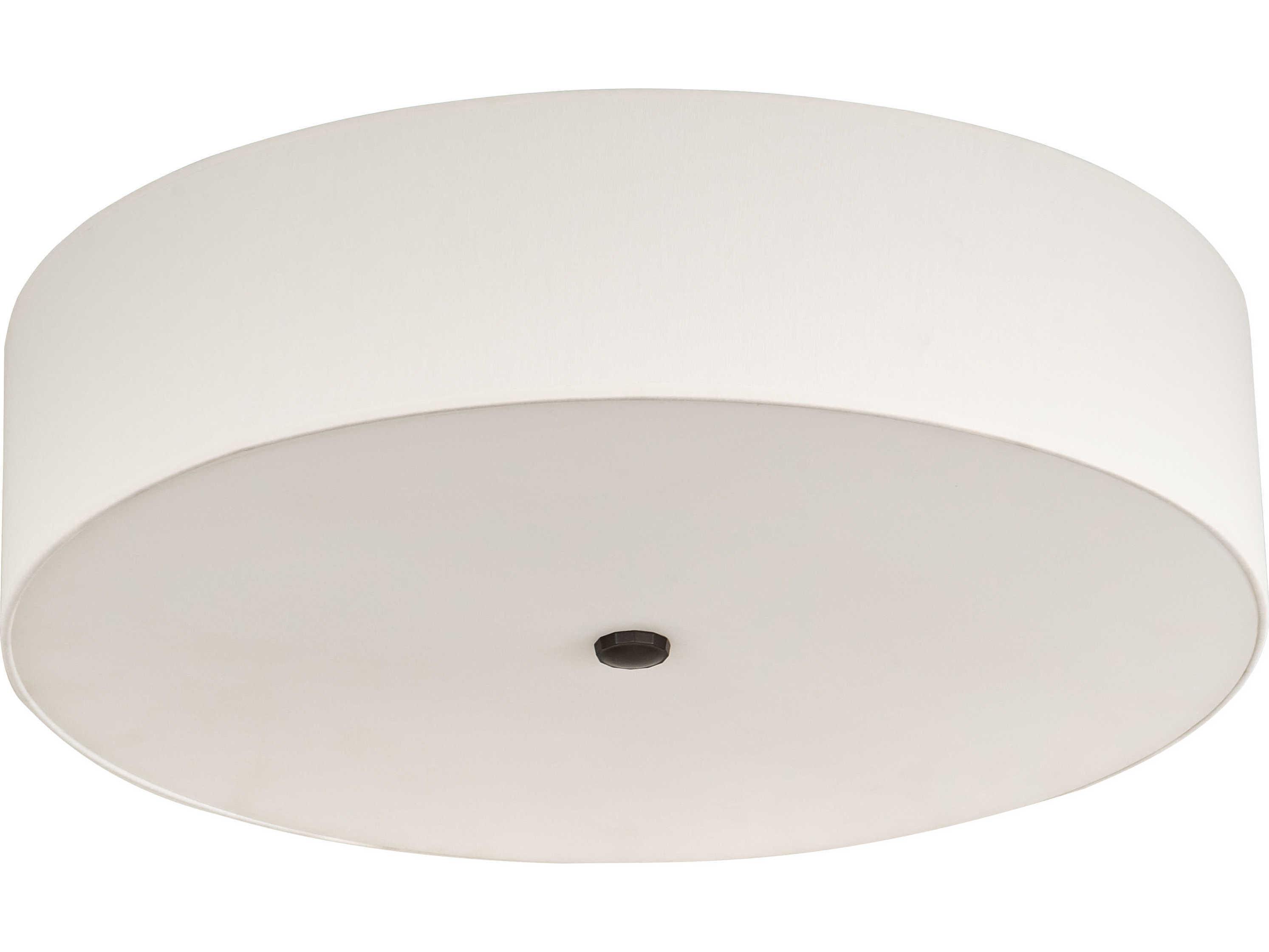 Meyda Cilindro 4-Light Timeless Bronze Off White Drum Flush Mount