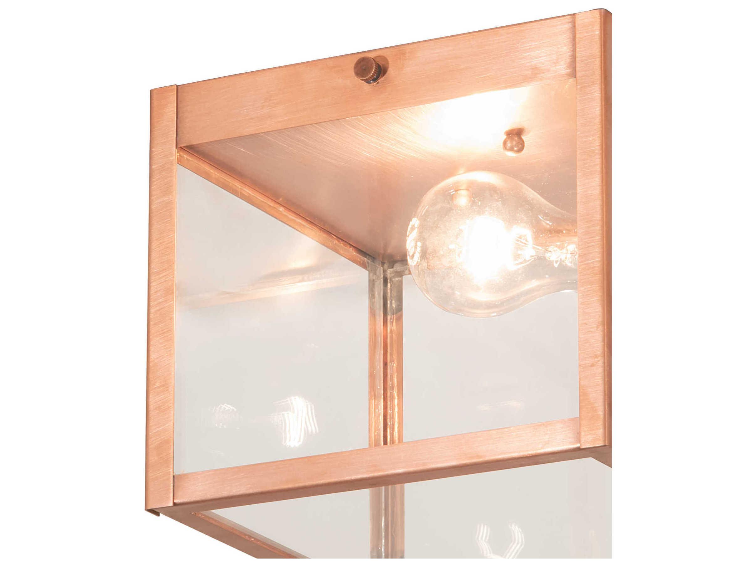 Meyda Mission 1-Light Copper Glass Geometric Flush Mount
