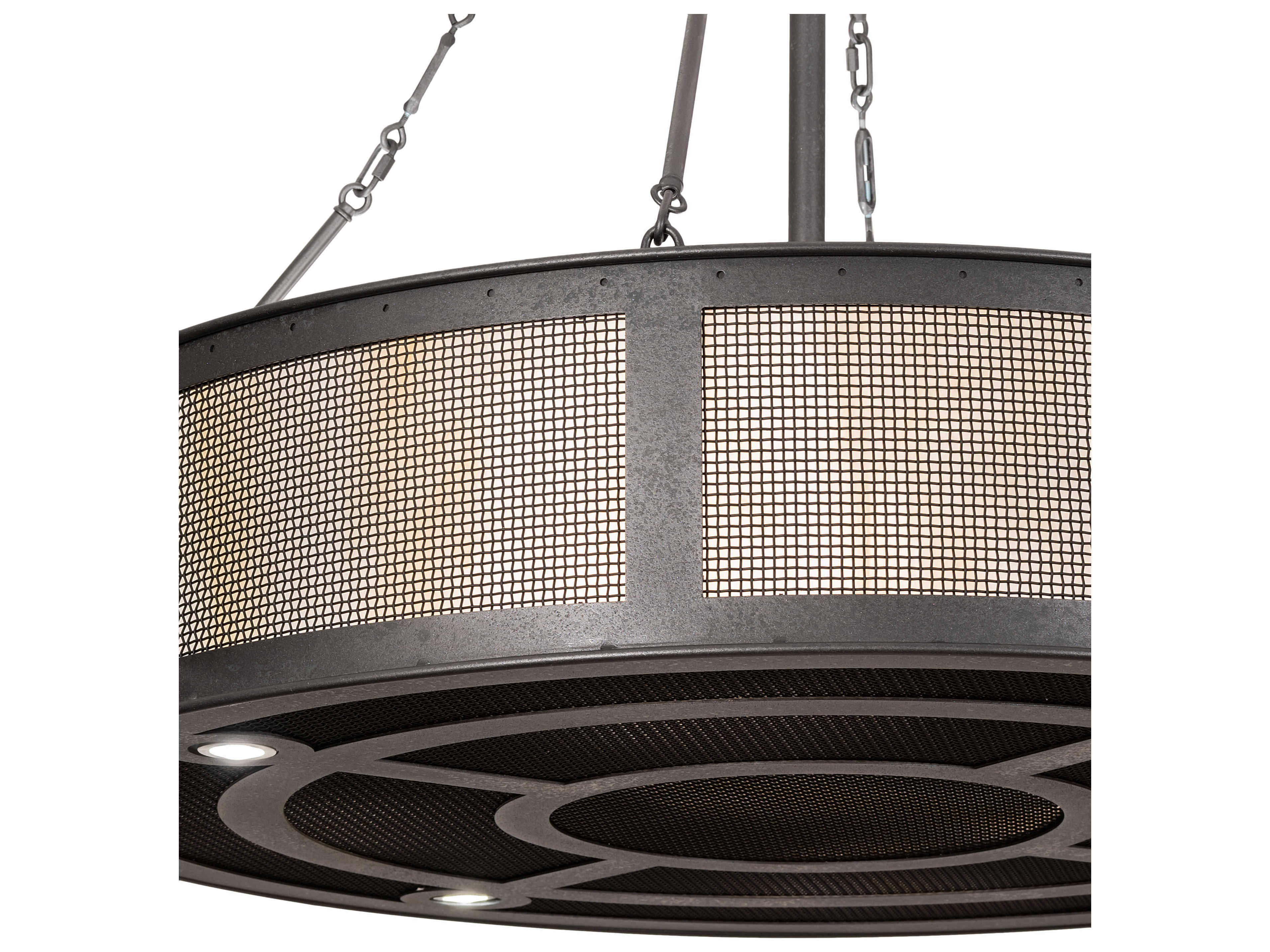 Meyda Telluride Magic 8 8-Light Black Beige White Grey Drum Pendant