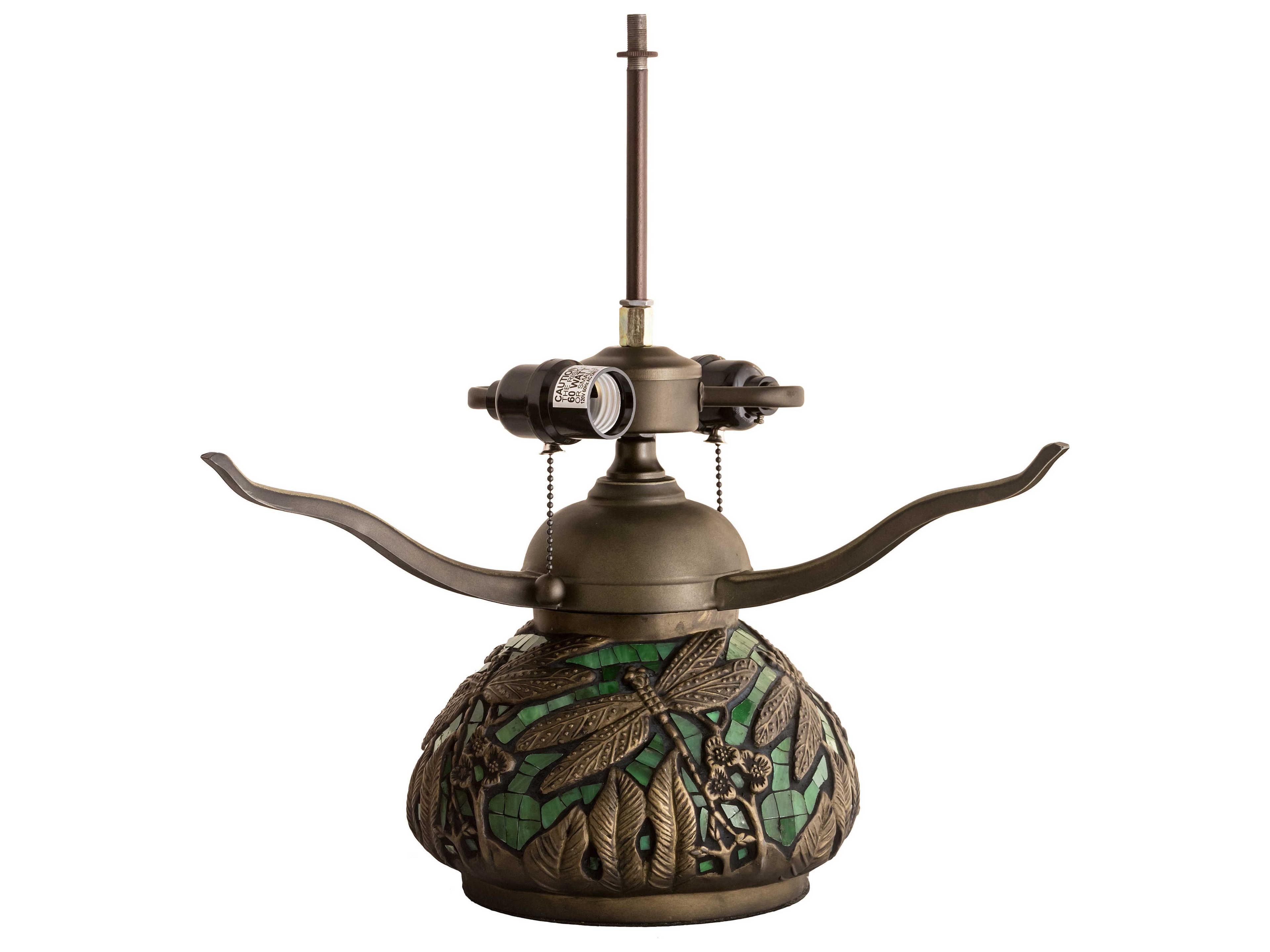 Meyda Tiffany Hanginghead Dragonfly Glass Ruby Coral Sunflower Green Blue Red Table Lamp