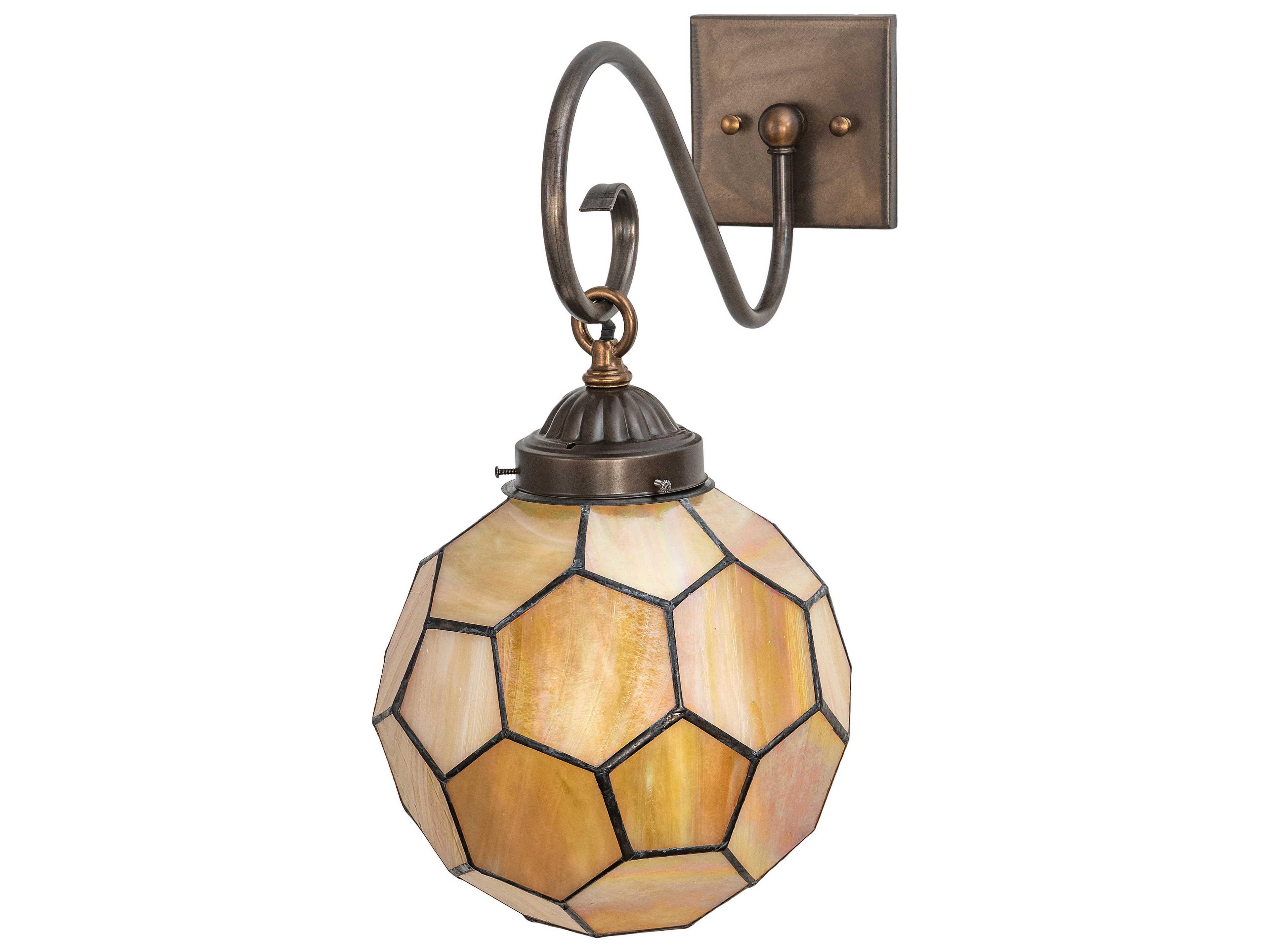 Meyda Pallavolo 1-Light Antique Copper Off White Glass Wall Sconce