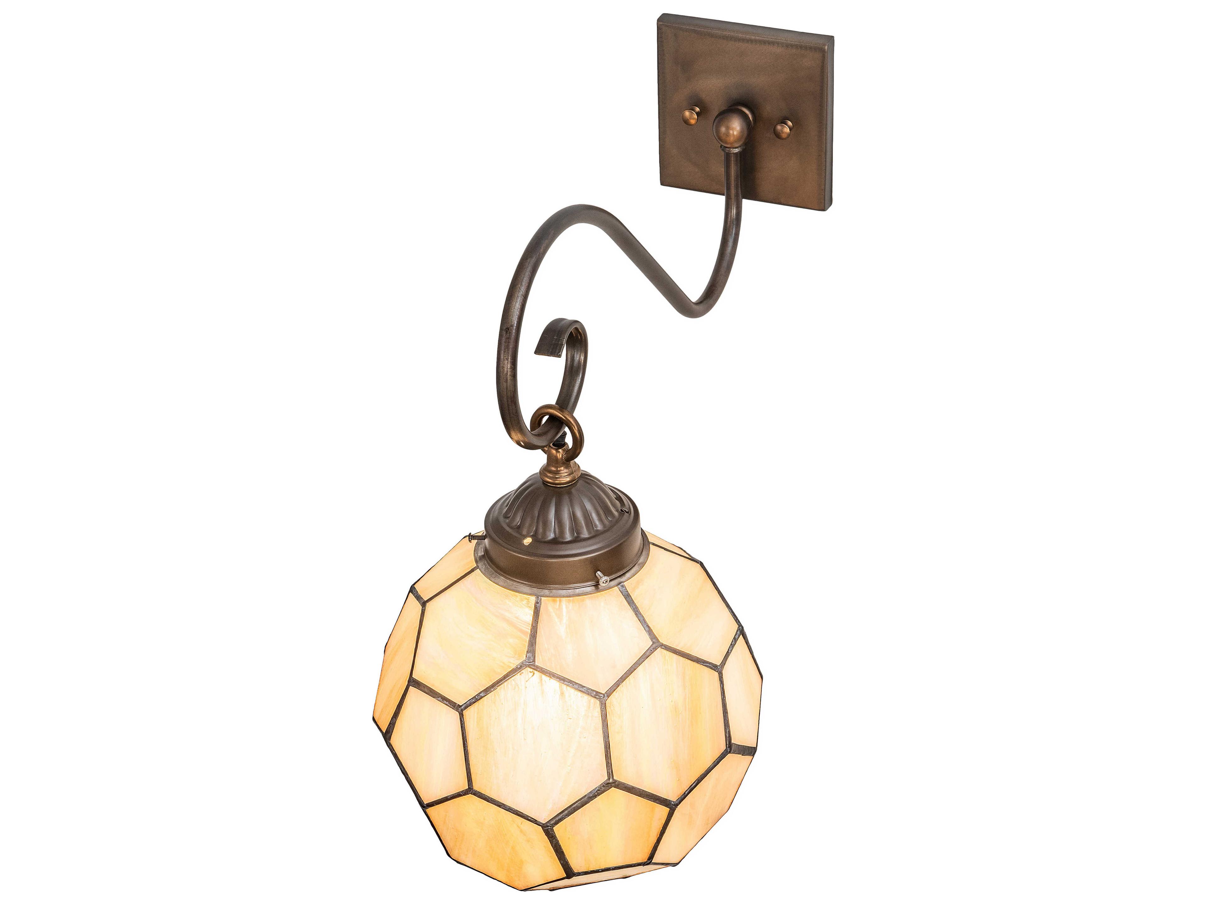 Meyda Pallavolo 1-Light Antique Copper Off White Glass Wall Sconce