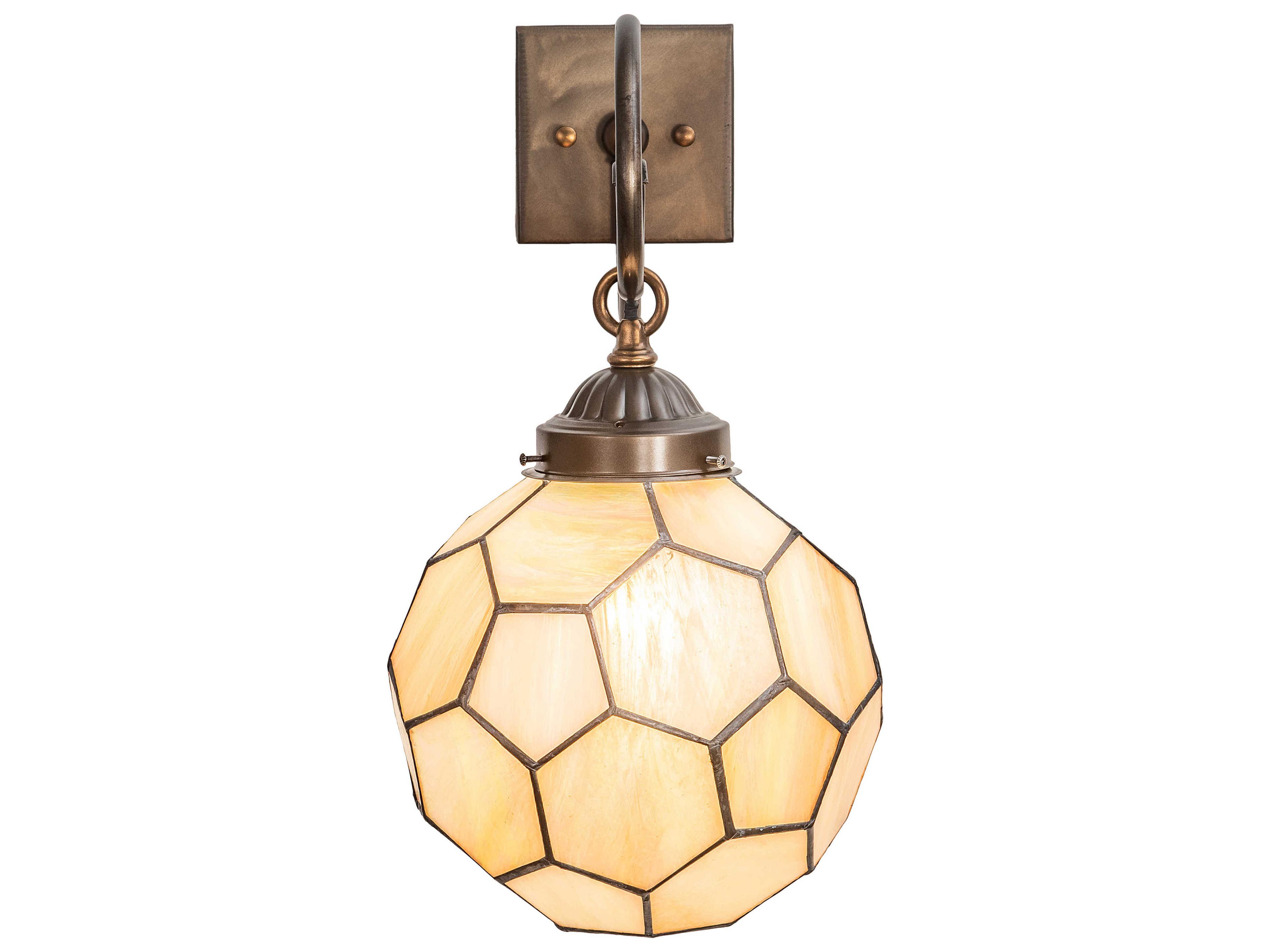 Meyda Pallavolo 1-Light Antique Copper Off White Glass Wall Sconce