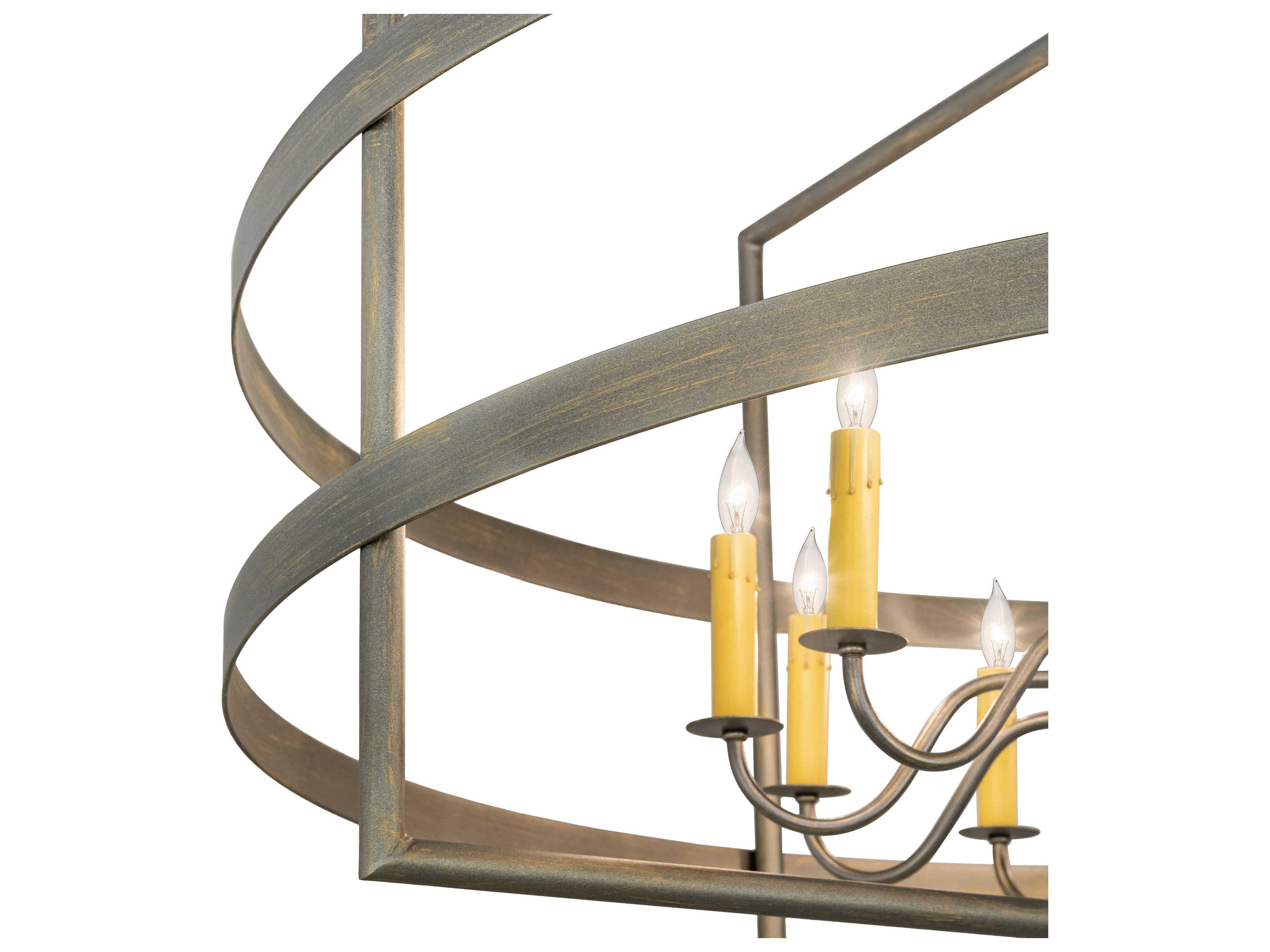 Meyda Aldari 12-Light Antique Brass Candelabra Geometric Chandelier