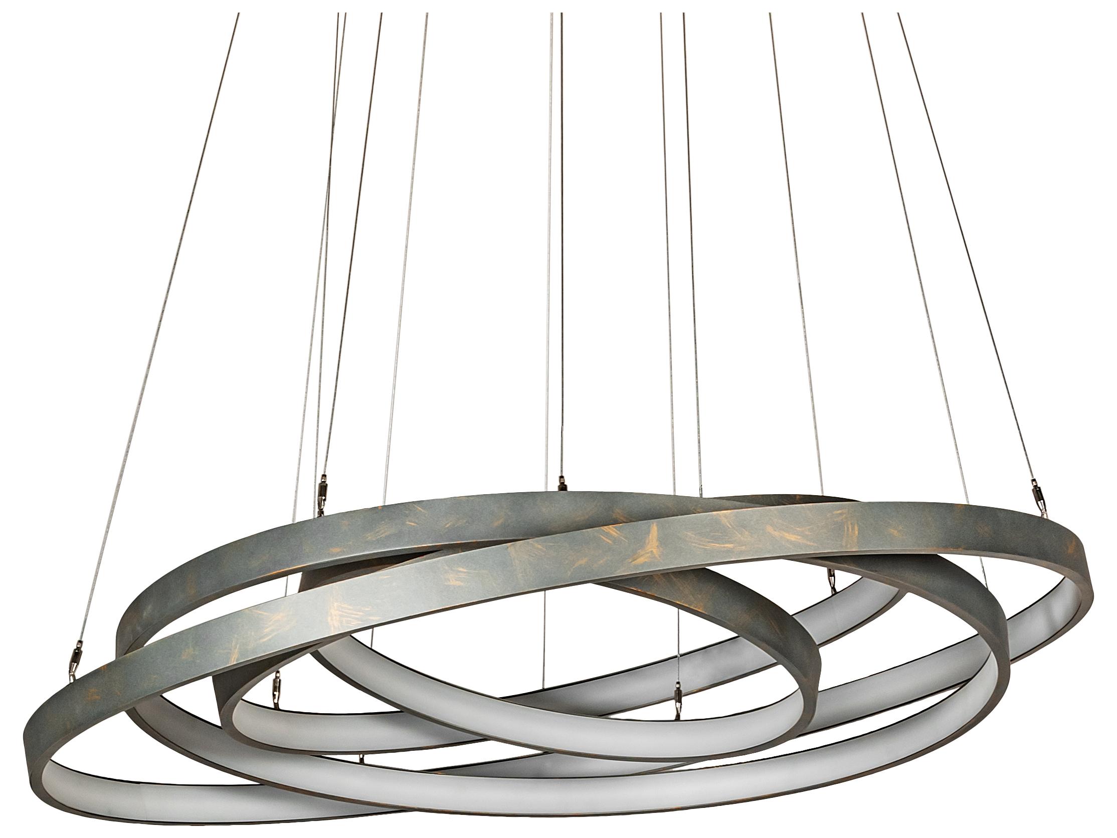 Meyda Anillo French Bronzed White LED Round Tiered Pendant