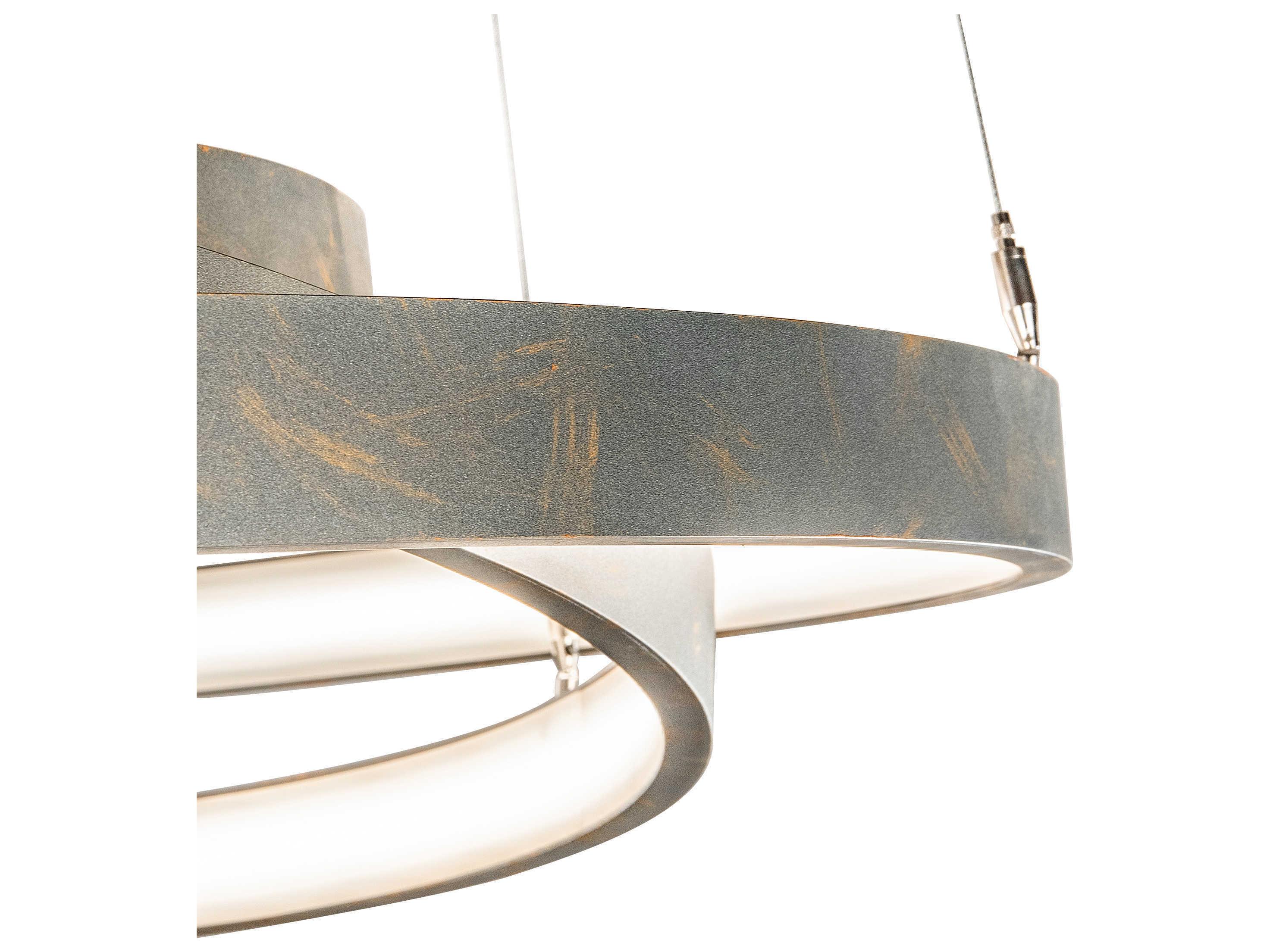 Meyda Anillo French Bronzed White LED Round Tiered Pendant