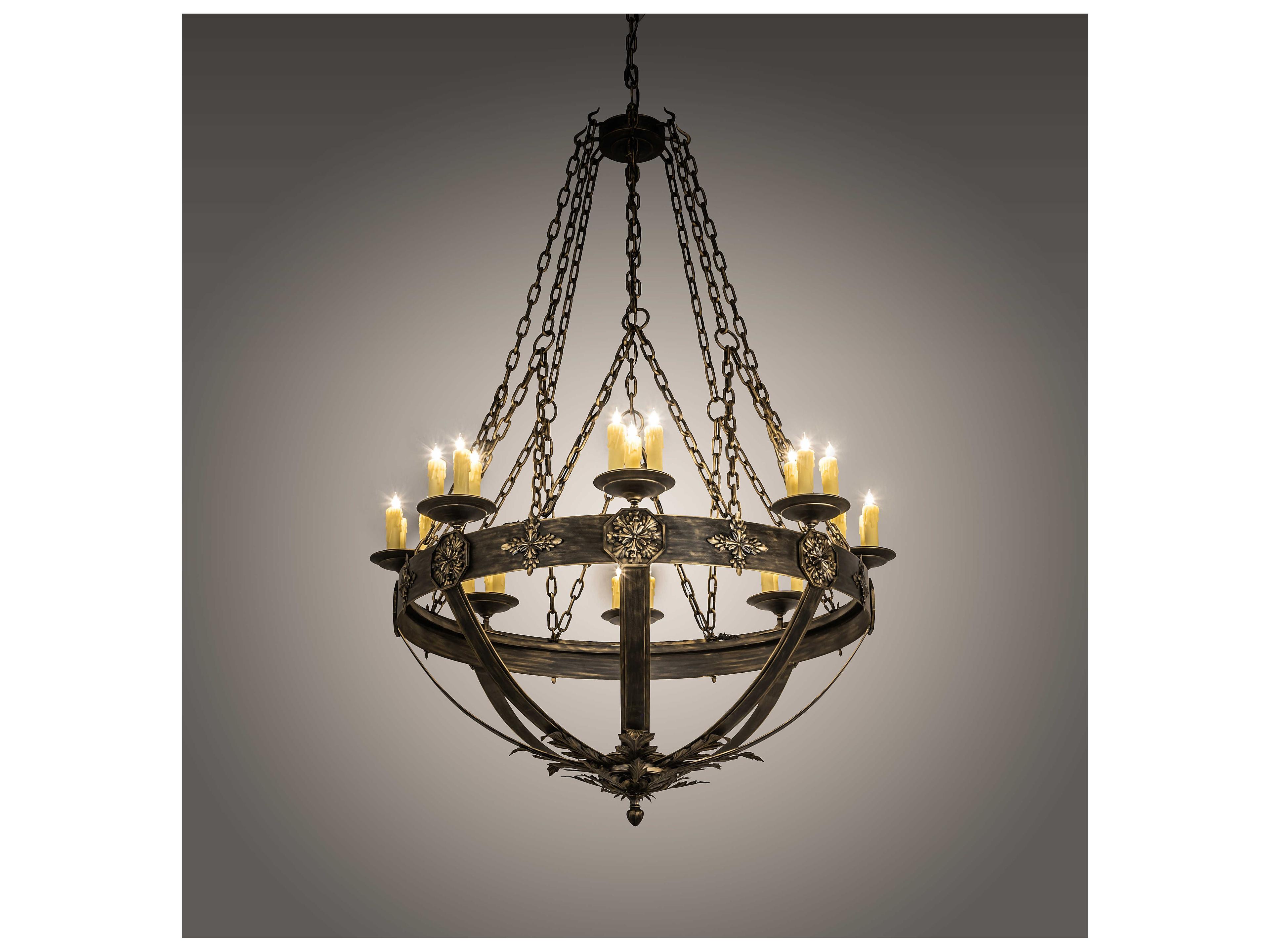 Meyda Neapolis 24-Light Black Gold Candelabra Chandelier