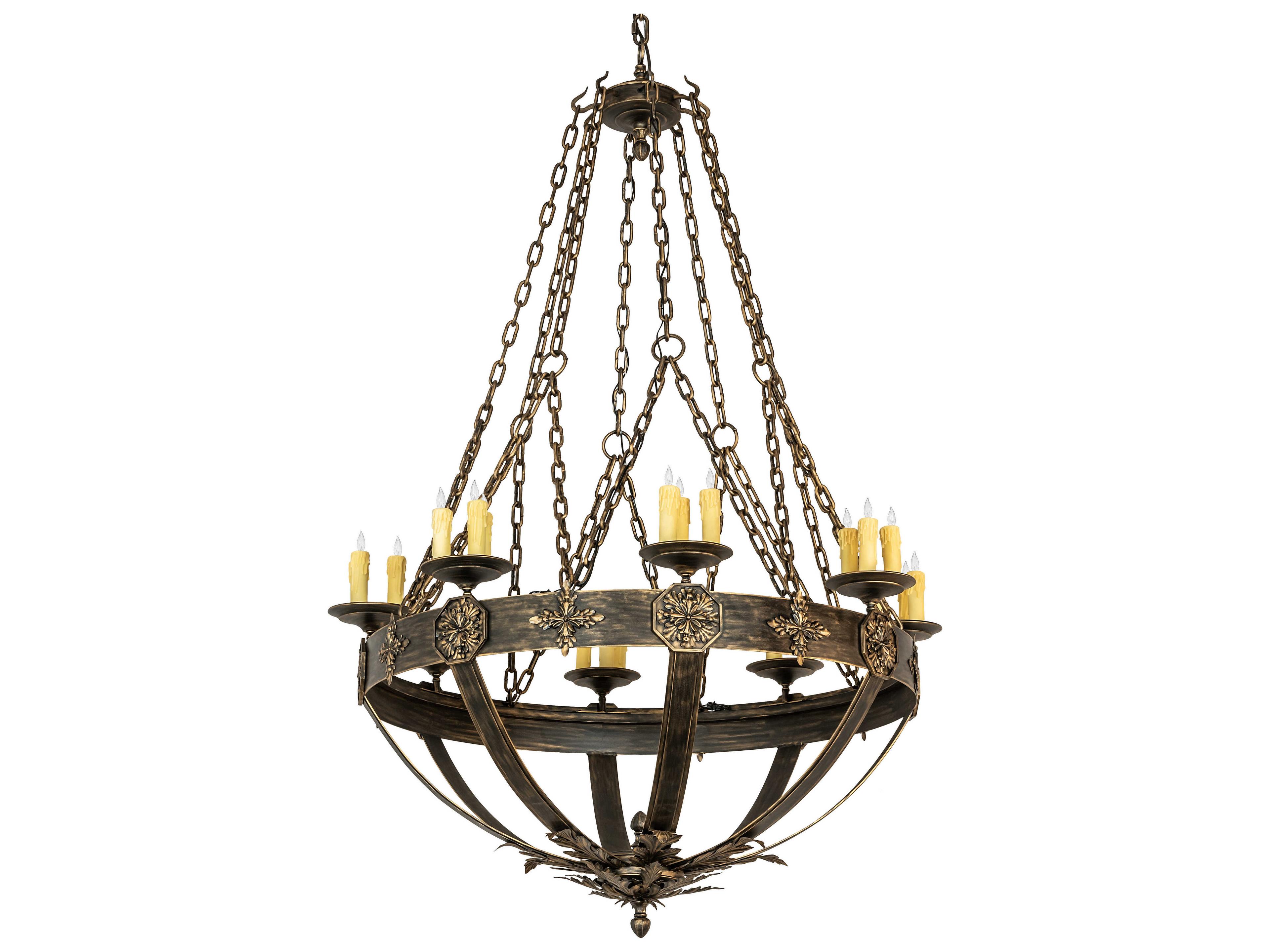 Meyda Neapolis 24-Light Black Gold Candelabra Chandelier
