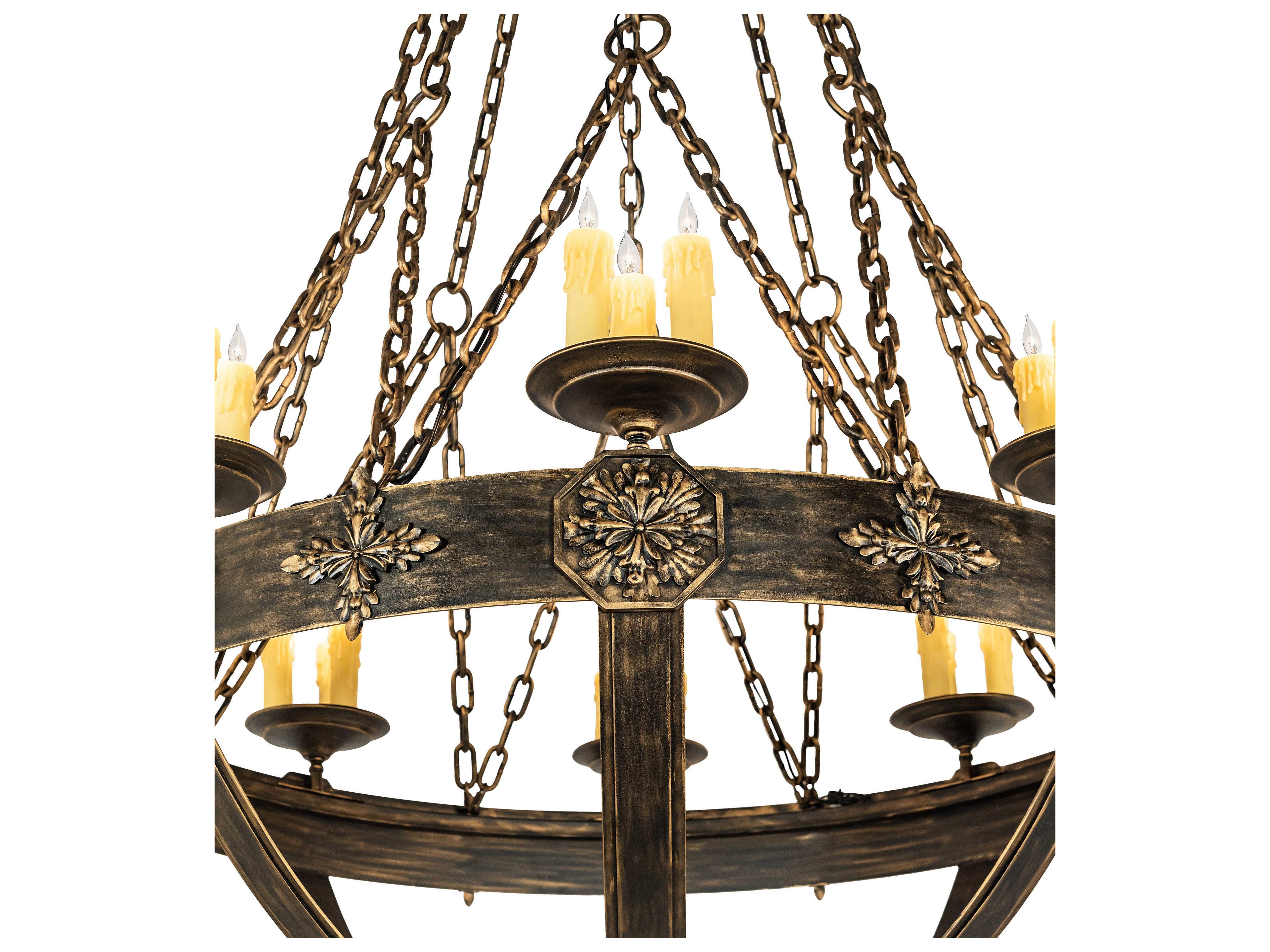 Meyda Neapolis 24-Light Black Gold Candelabra Chandelier