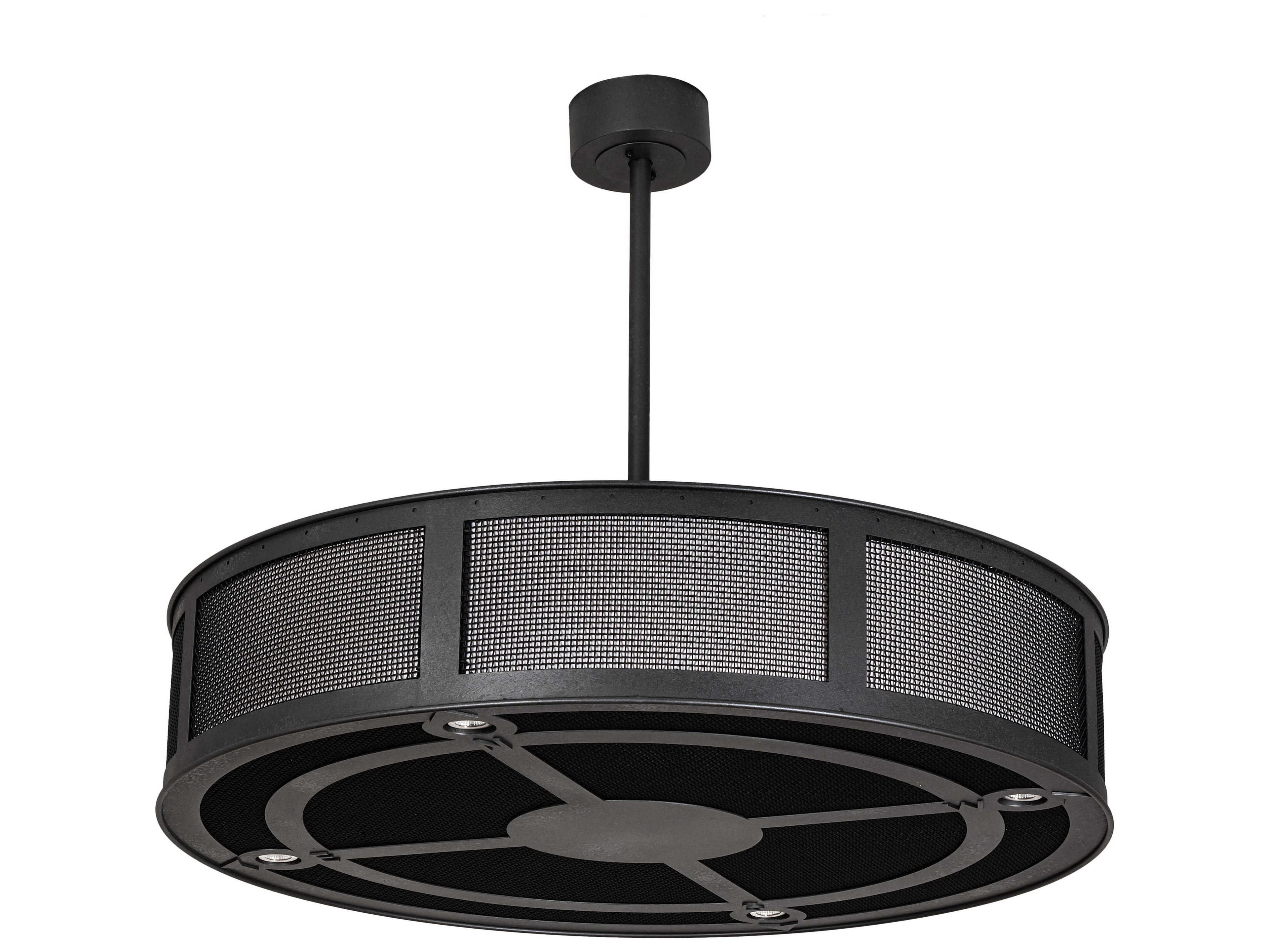 Meyda Telluride Magic 8 8-Light Black Beige White Grey Off Drum Pendant