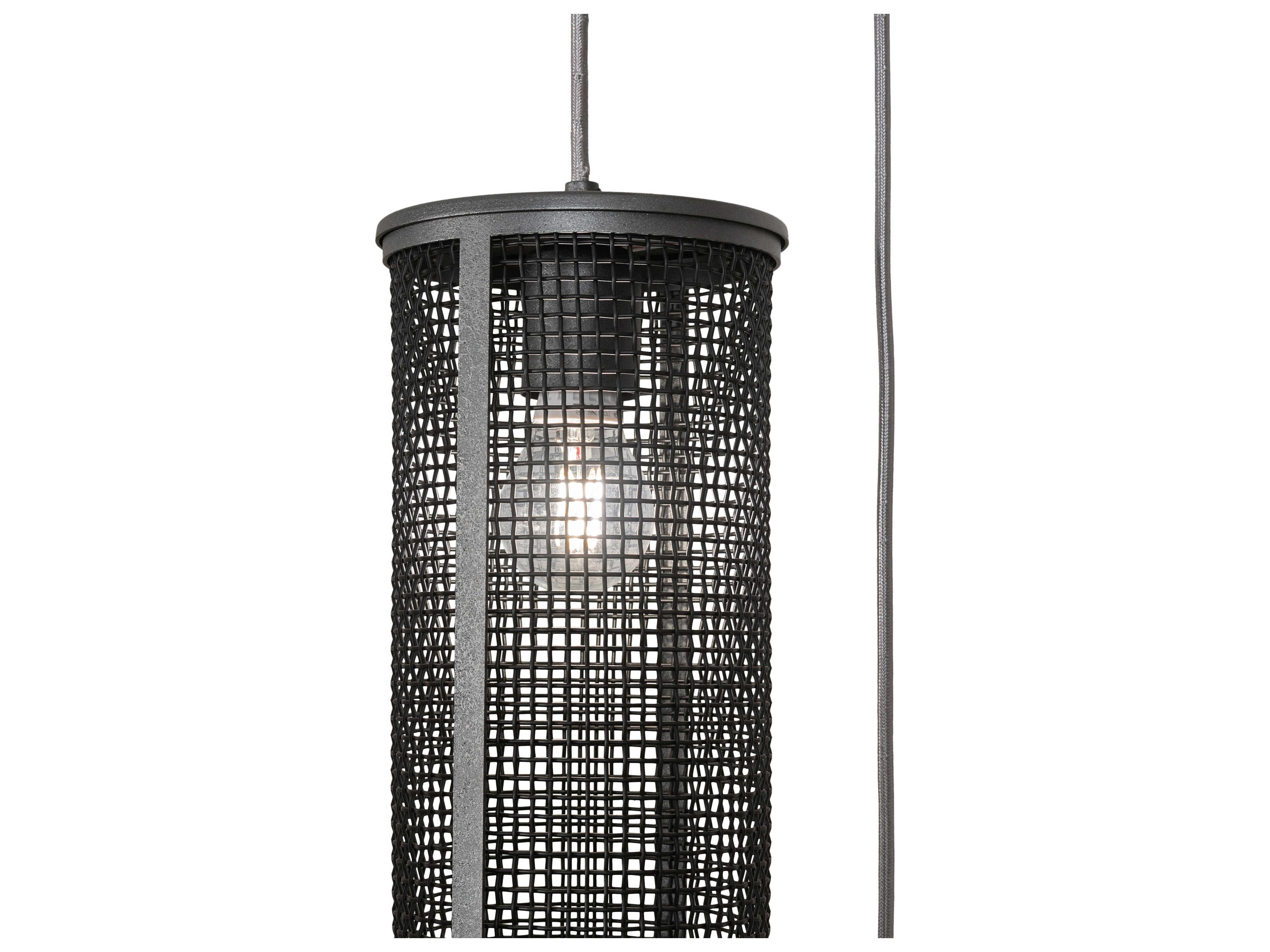 Meyda Cilindro 3-Light Black Grey LED Cylinder Mini Pendant