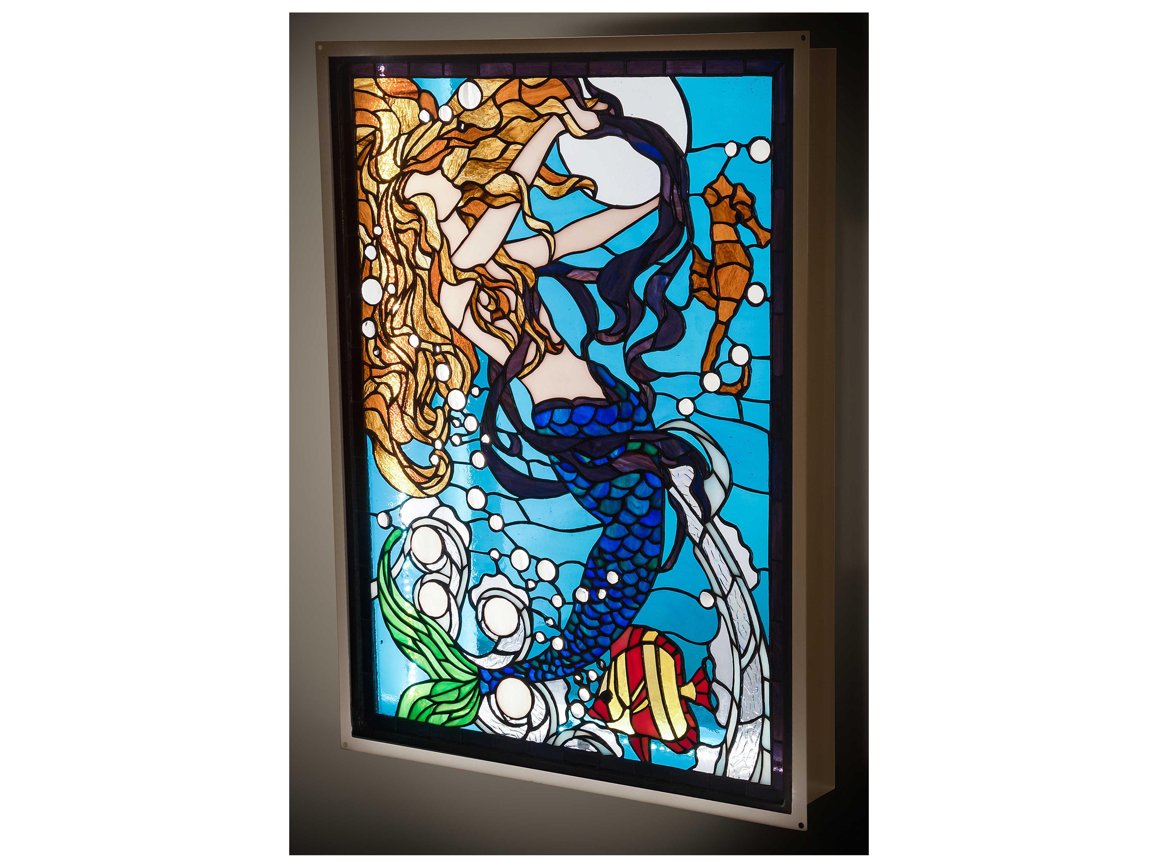 Meyda Mermaid Of The Sea Glass LED Tiffany Backlit Window