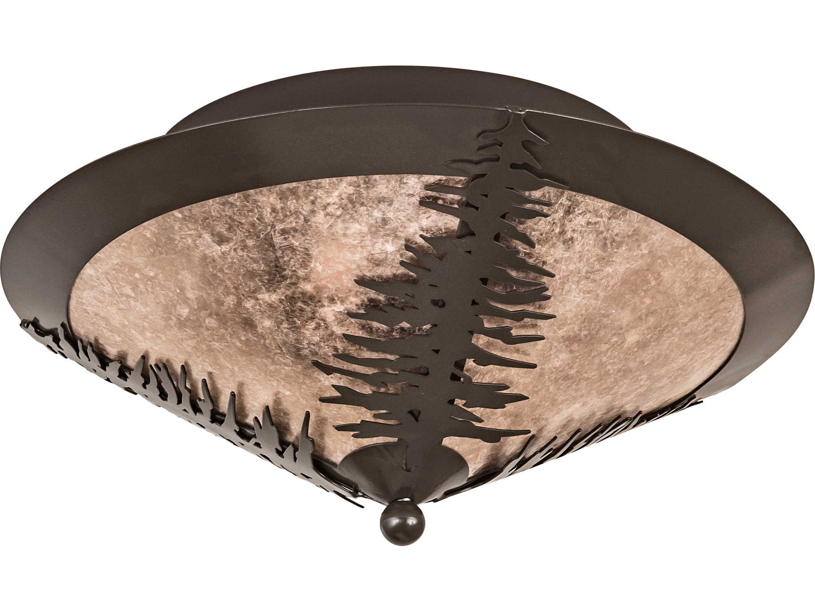 Meyda Tamarack 3-Light Timeless Bronze Silver Bowl Flush Mount